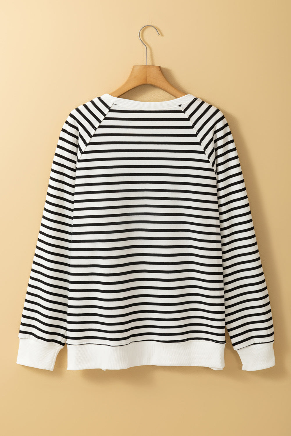 Blue Zone Planet | Side Slit Stripe Raglan Sleeve Sweatshirt-TOPS / DRESSES-[Adult]-[Female]-2022 Online Blue Zone Planet