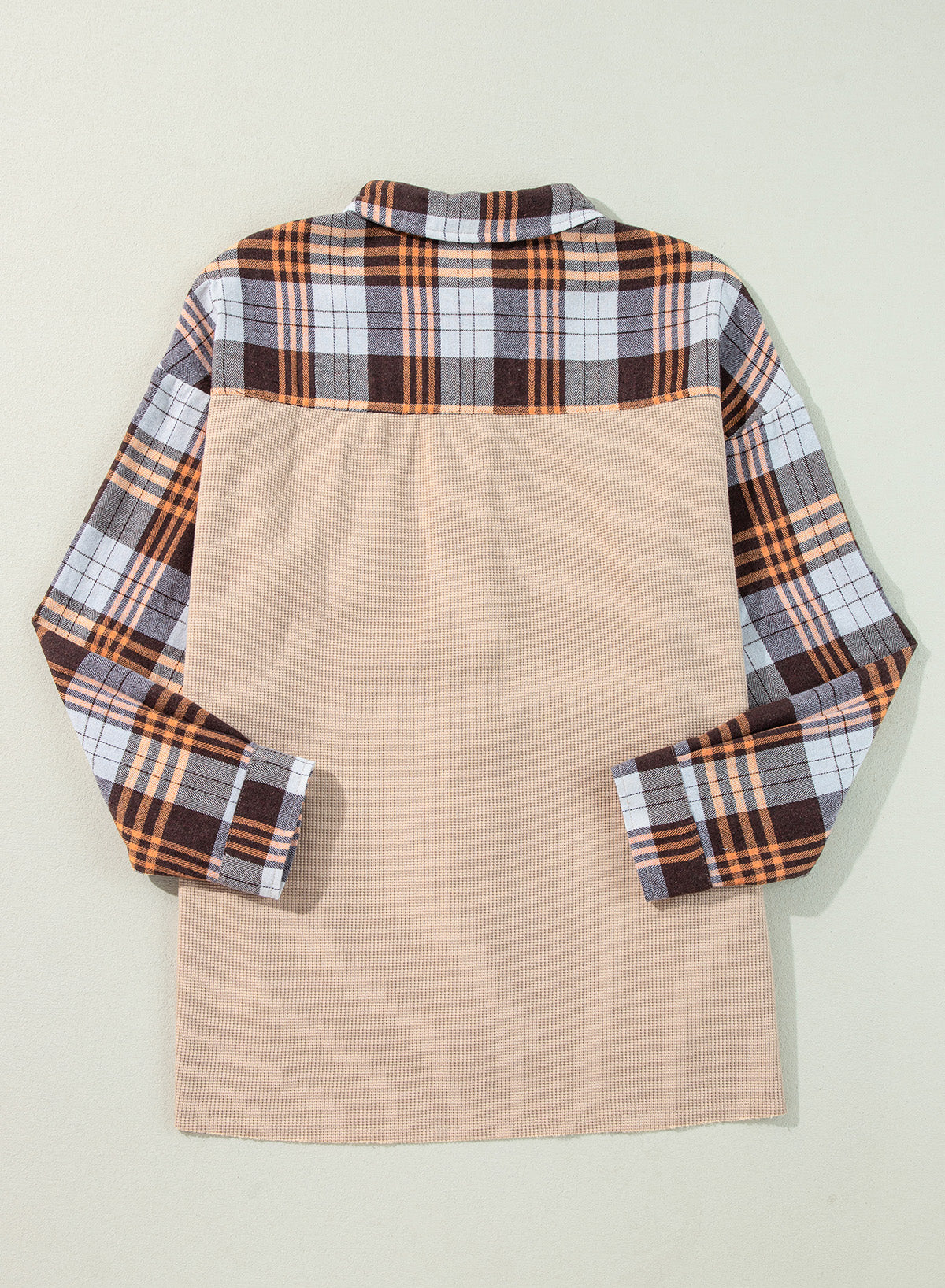 Plaid Button Up Long Sleeve Shacket-TOPS / DRESSES-[Adult]-[Female]-2022 Online Blue Zone Planet