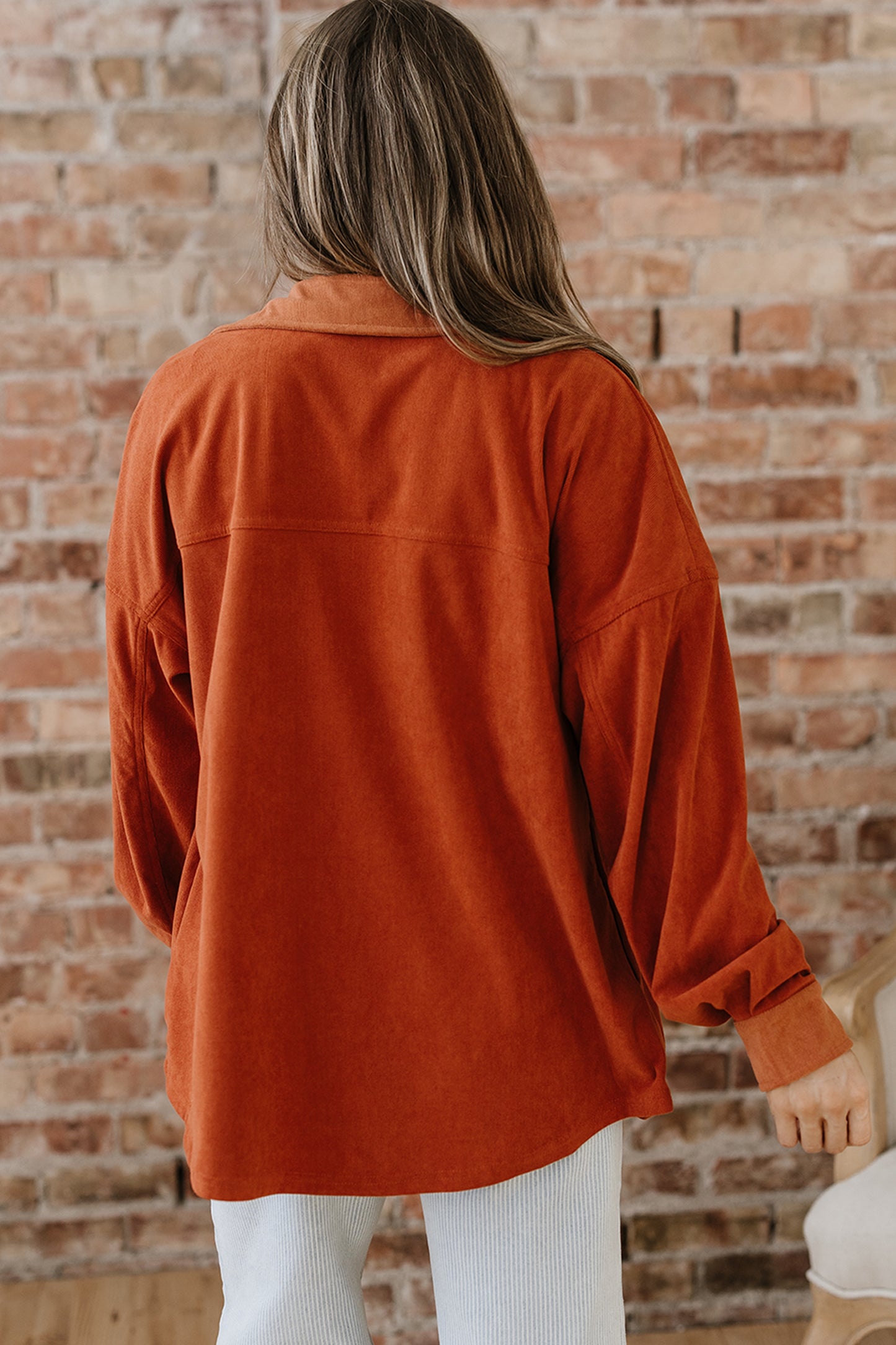 Gold Flame Velvet Flap Pockets Drop Shoulder Casual Shacket-Outerwear/Jackets-[Adult]-[Female]-2022 Online Blue Zone Planet