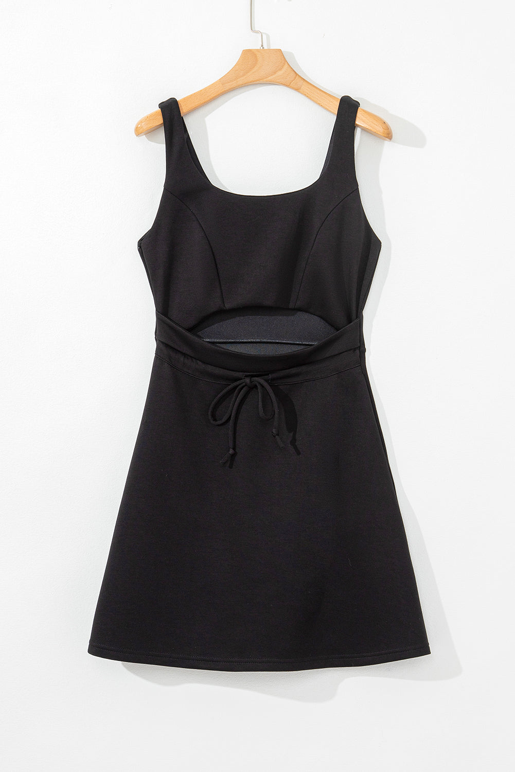 Black Cut Out Front High Waist Tank Mini Dress-TOPS / DRESSES-[Adult]-[Female]-2022 Online Blue Zone Planet