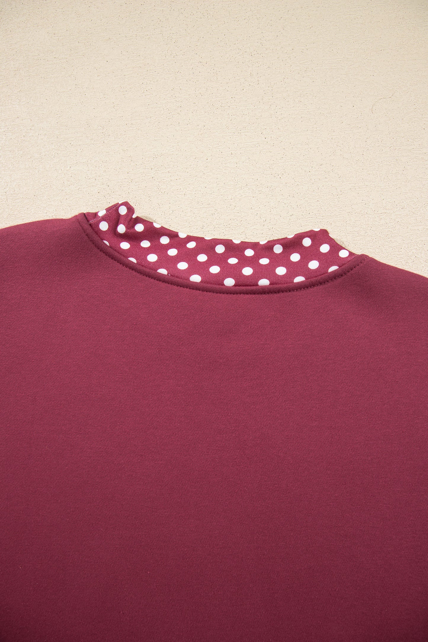 Dirty blue Colorblock Polka Dot Contrast Trim Oversized Sweatshirt-Tops/Sweatshirts & Hoodies-[Adult]-[Female]-2022 Online Blue Zone Planet