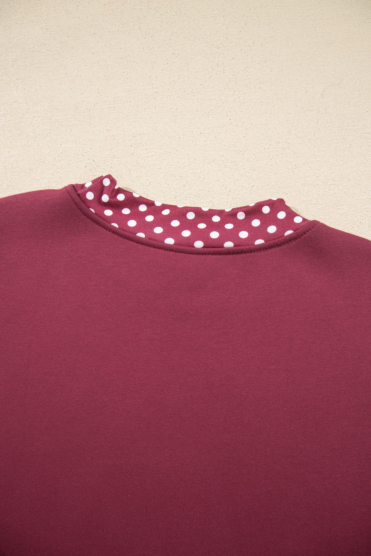 Dirty blue Colorblock Polka Dot Contrast Trim Oversized Sweatshirt-Tops/Sweatshirts & Hoodies-[Adult]-[Female]-2022 Online Blue Zone Planet