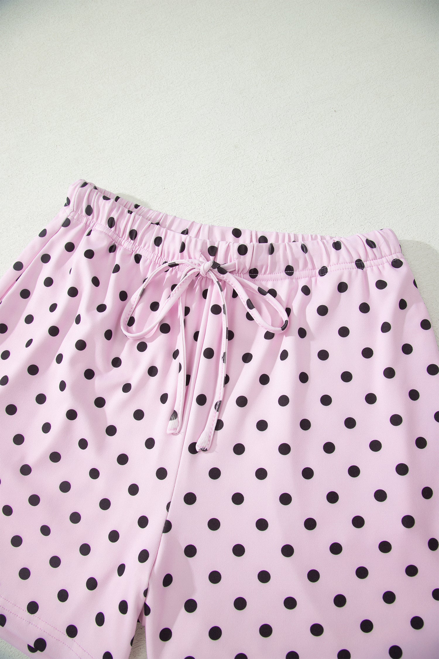Brown Polka Dot Halter Tank Drawstring Elastic Waist Short Set-Two Piece Sets/Short Sets-[Adult]-[Female]-2022 Online Blue Zone Planet