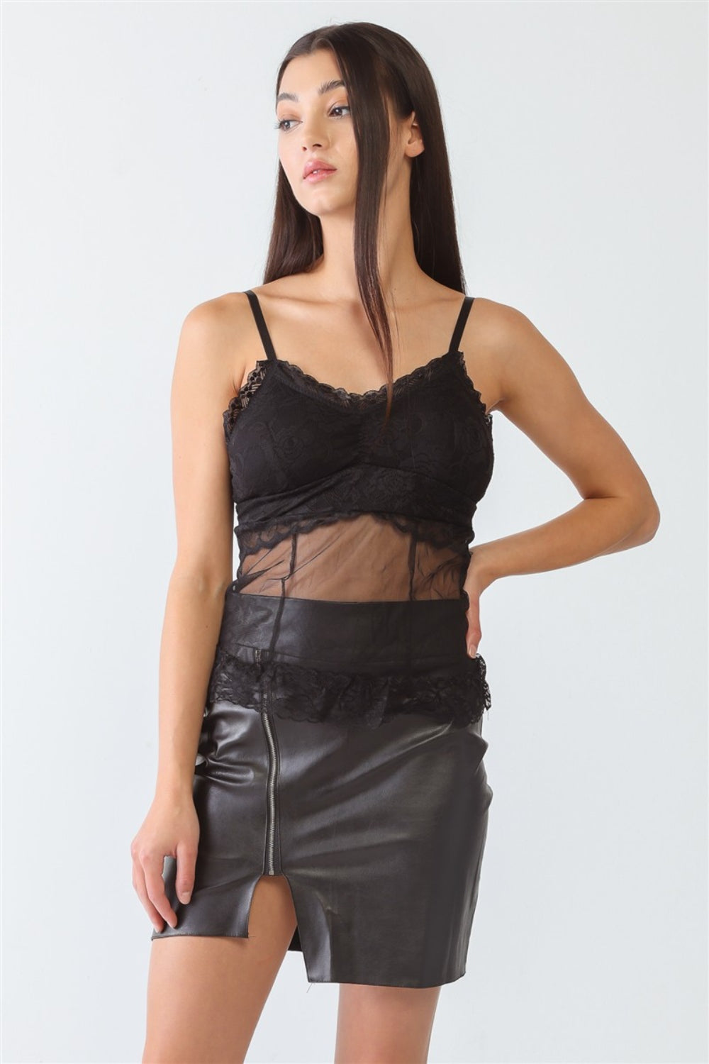 Blue Zone Planet | FASHION4YOU Sheer Mesh Lace Push-Up Bustier-TOPS / DRESSES-[Adult]-[Female]-Black-S/M-2022 Online Blue Zone Planet