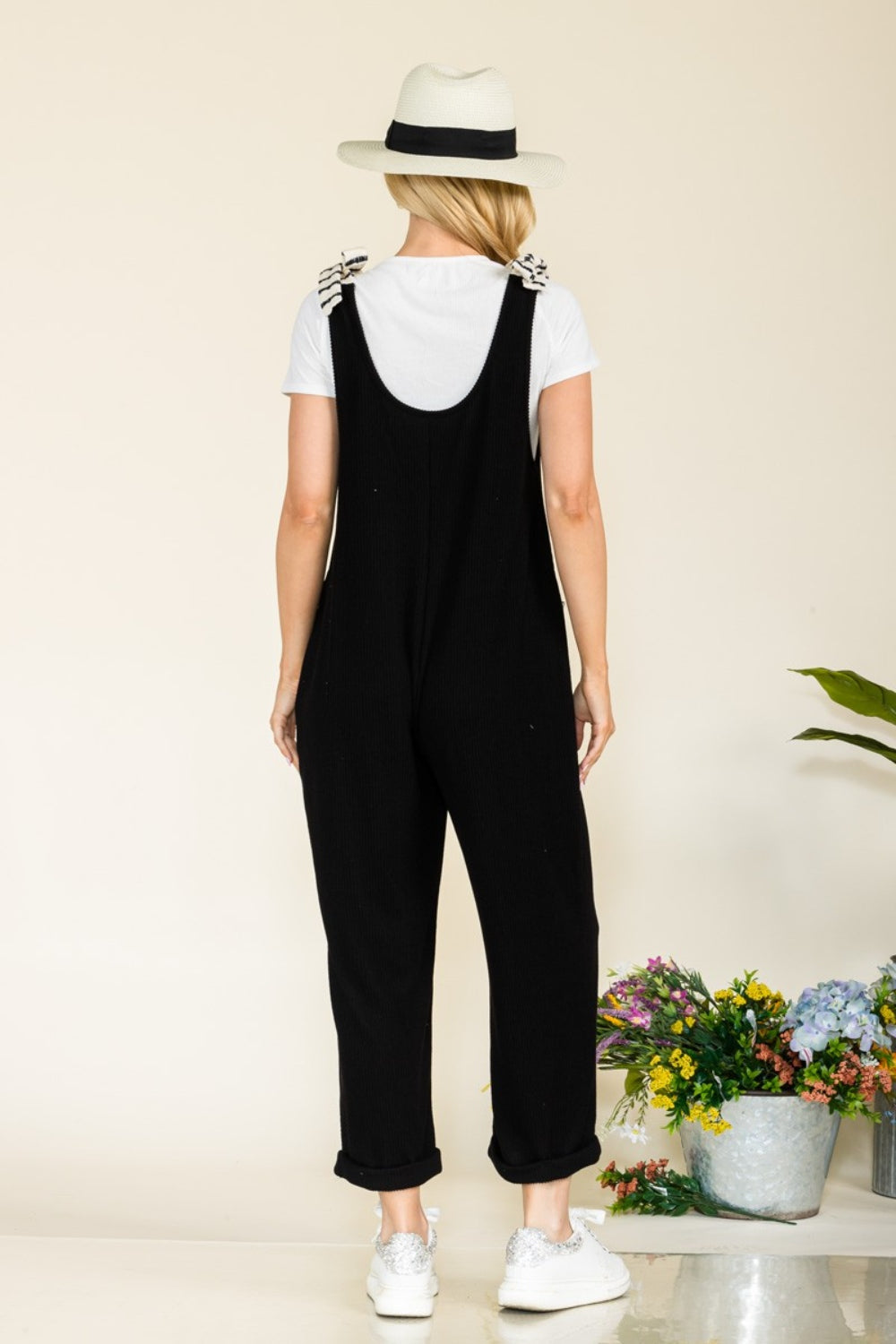 Blue Zone Planet | Celeste Full Size Stripe Contrast Pocket Rib Jumpsuit-TOPS / DRESSES-[Adult]-[Female]-2022 Online Blue Zone Planet