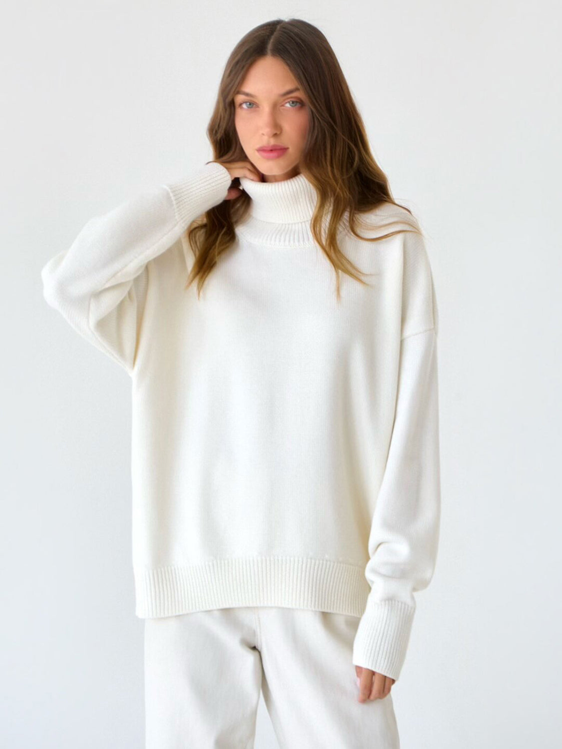 Turtleneck Long Sleeve Sweater-TOPS / DRESSES-[Adult]-[Female]-2022 Online Blue Zone Planet