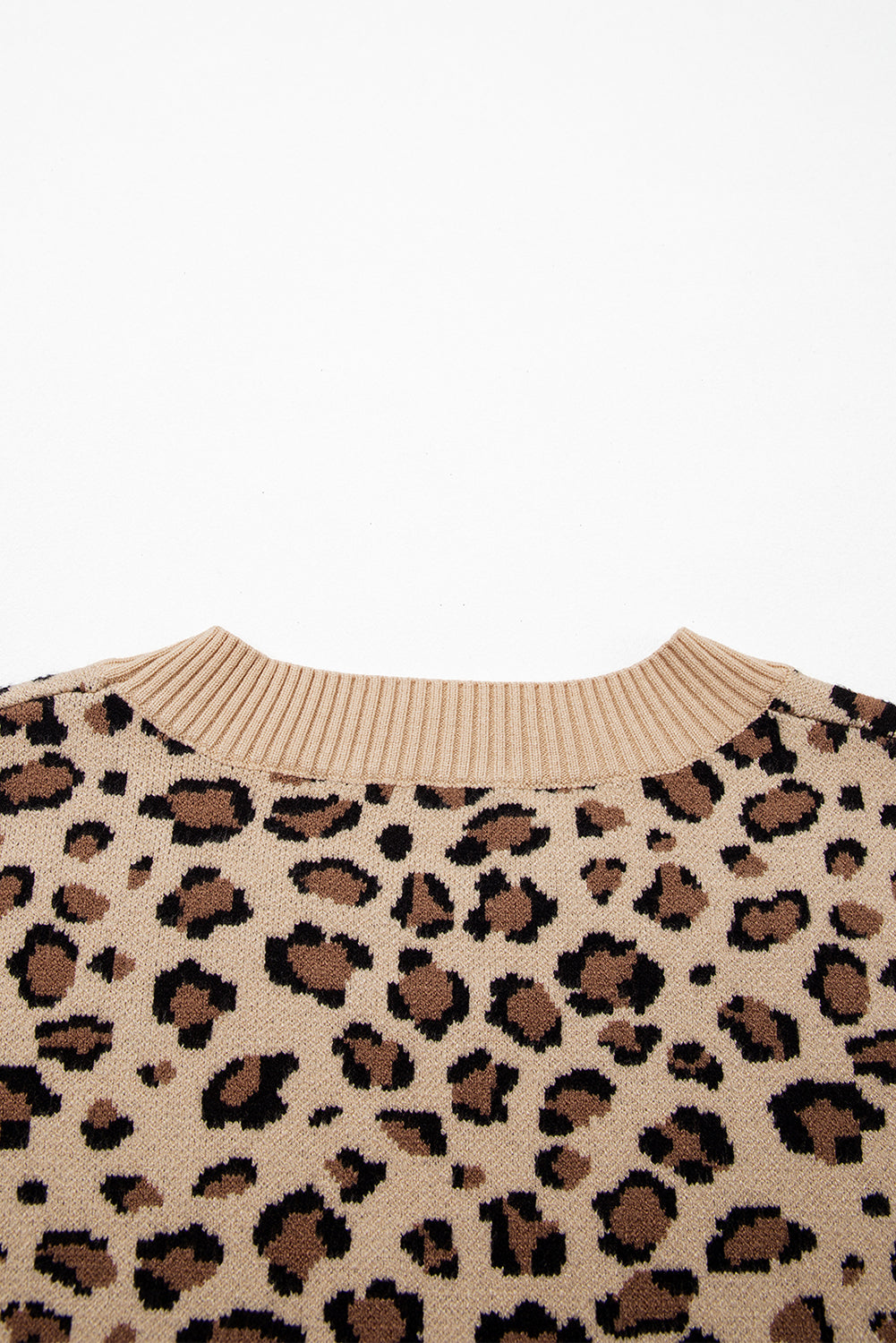 Khaki Leopard Print Dolman Sleeve Sweater-TOPS / DRESSES-[Adult]-[Female]-2022 Online Blue Zone Planet