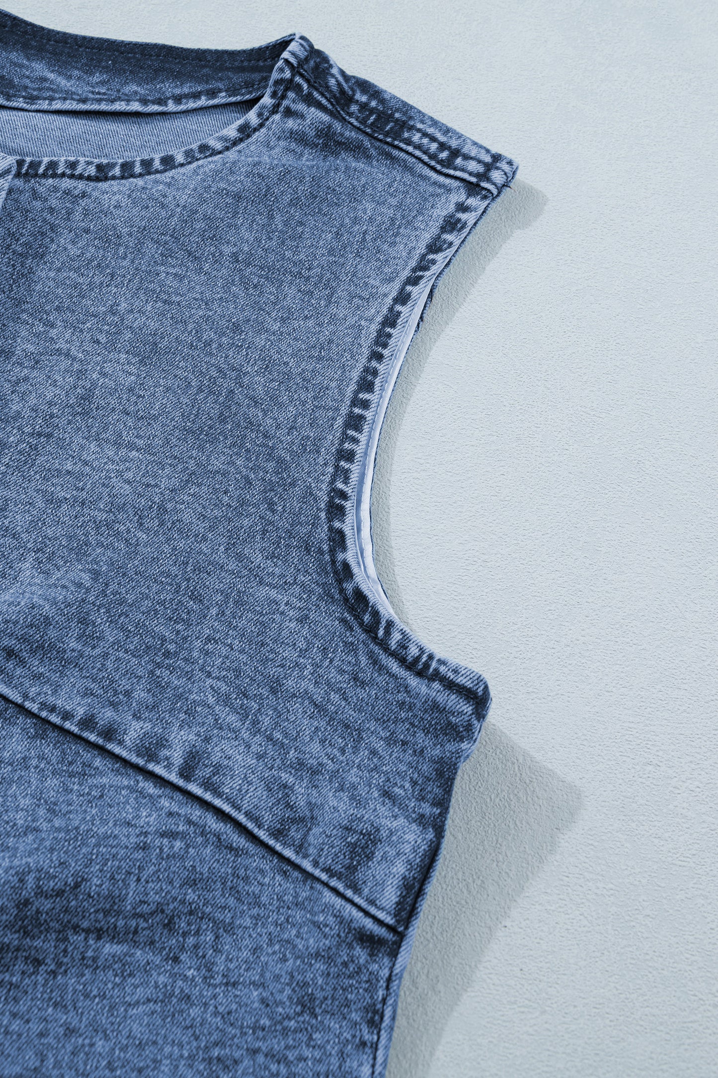 Ashleigh Blue Buttoned Front Slit Denim Vest-Outerwear/Vests-[Adult]-[Female]-2022 Online Blue Zone Planet