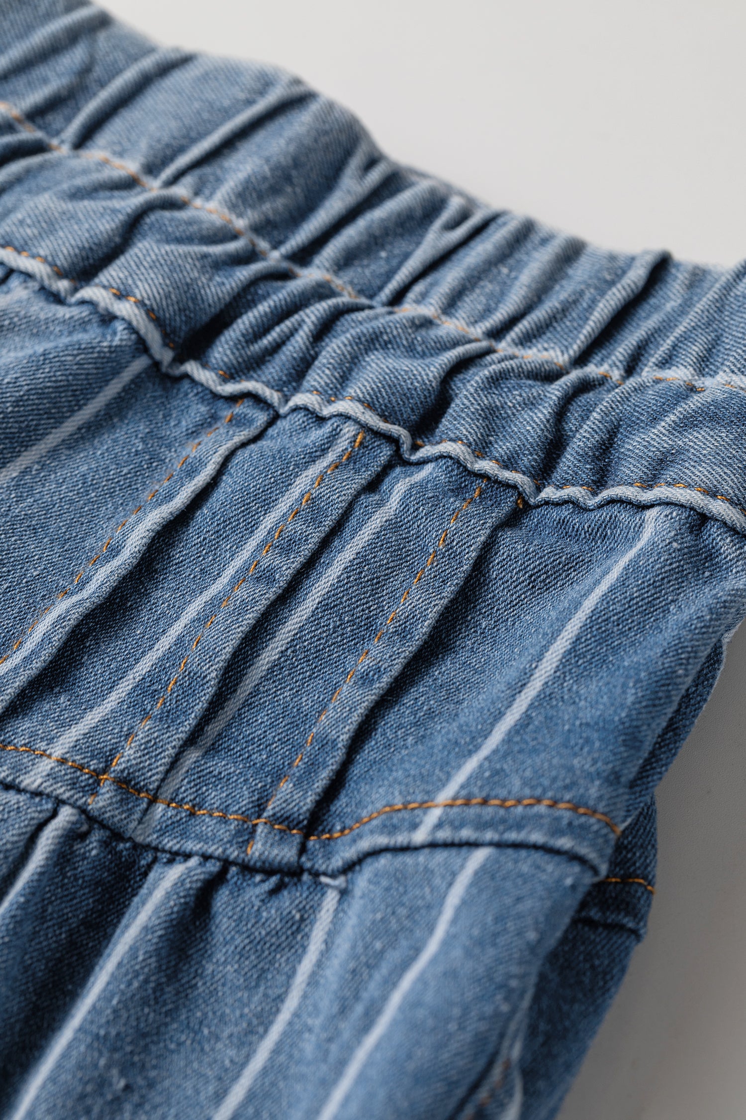 Sky Blue Stripe Plus Size Buttoned Loose Wide Leg Denim Pants-Plus Size/Plus Size Bottoms-[Adult]-[Female]-2022 Online Blue Zone Planet