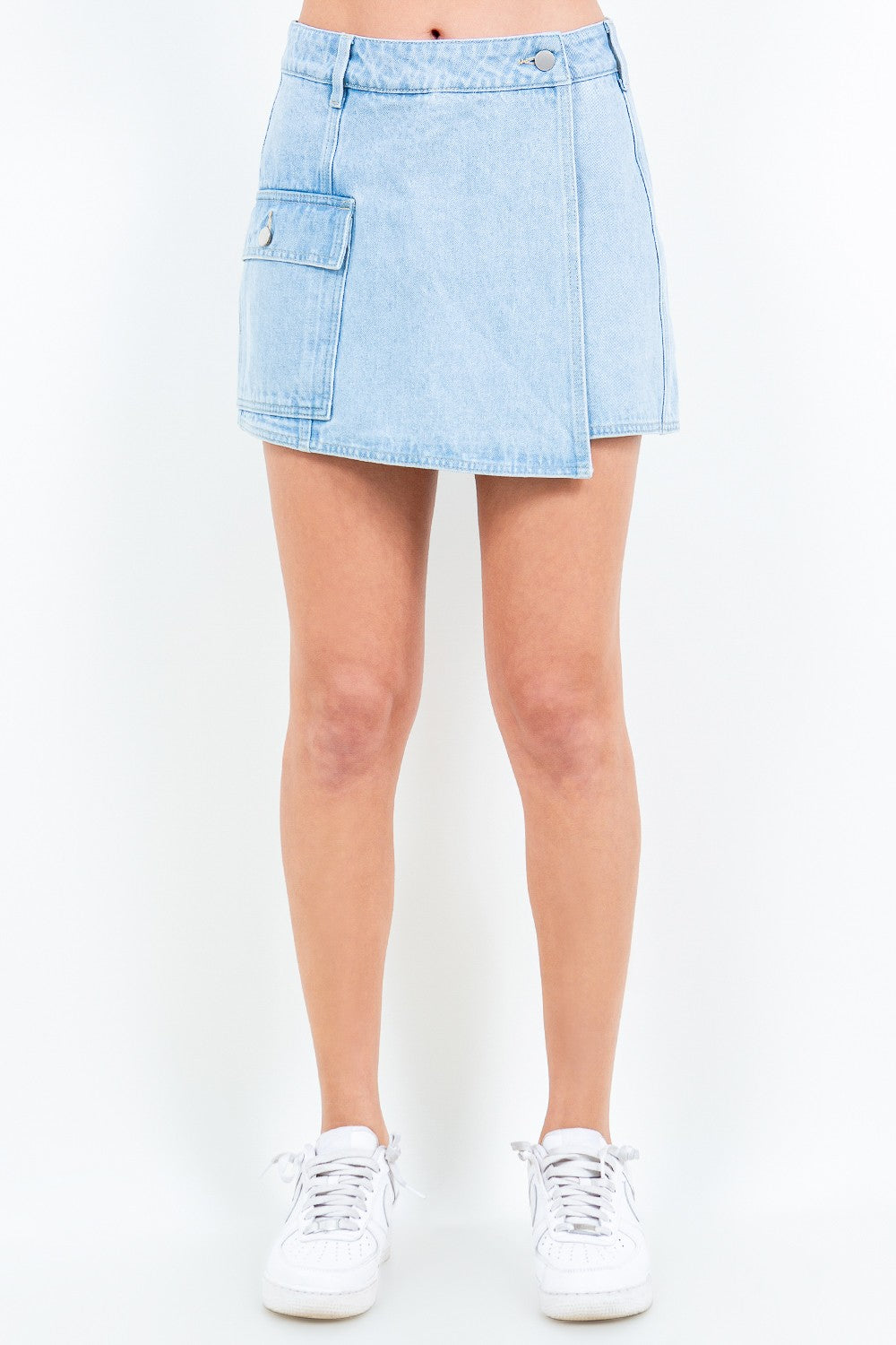 Blue Zone Planet | American Bazi Cargo Pocket Mini Skort-TOPS / DRESSES-[Adult]-[Female]-LT Blue-S-2022 Online Blue Zone Planet