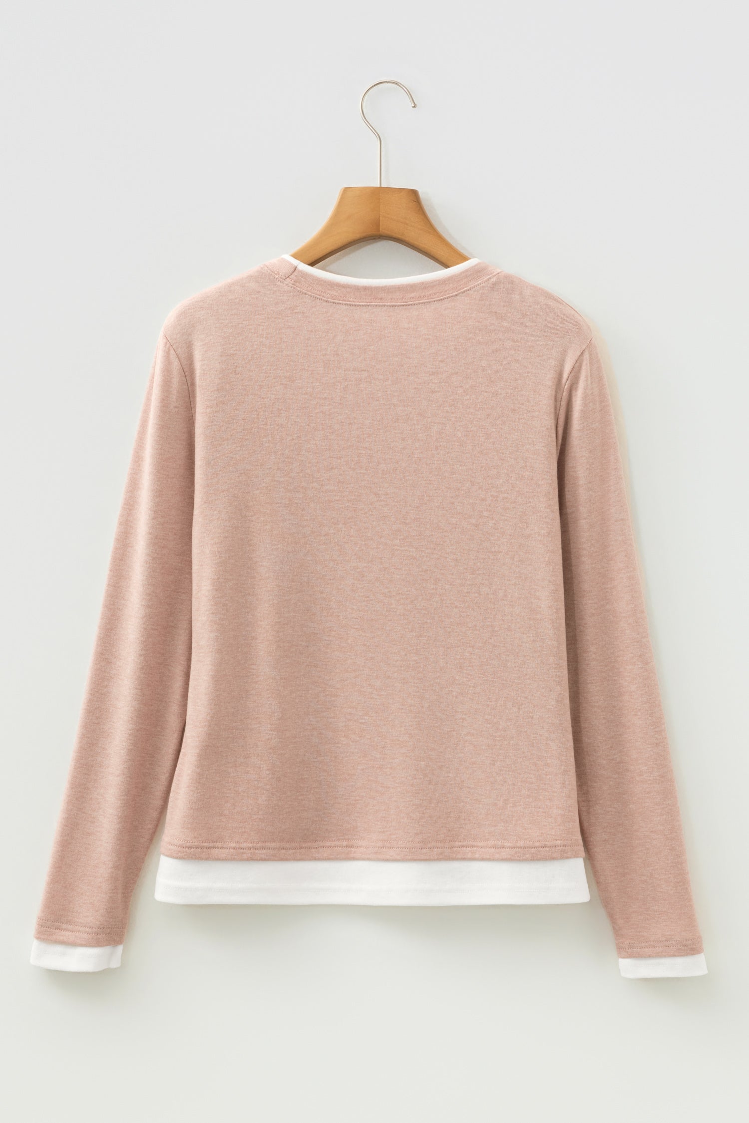 Smoke Gray False Two Piece Color Block Patchwork Long Sleeve Top-Tops/Long Sleeve Tops-[Adult]-[Female]-2022 Online Blue Zone Planet