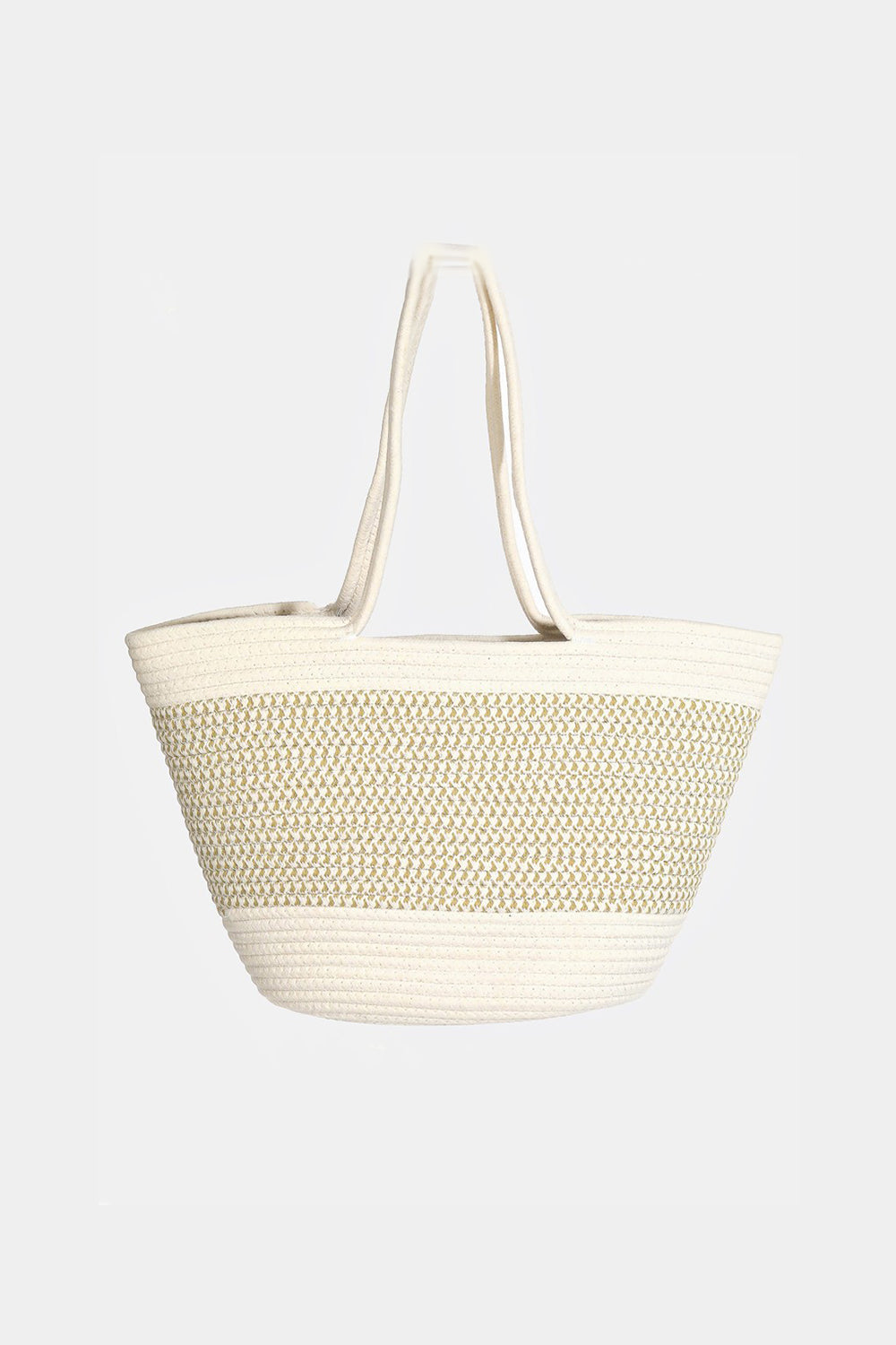 Fame Braid Pattern Beach Tote Bag-HANDBAGS-[Adult]-[Female]-Ivory-One Size-2022 Online Blue Zone Planet