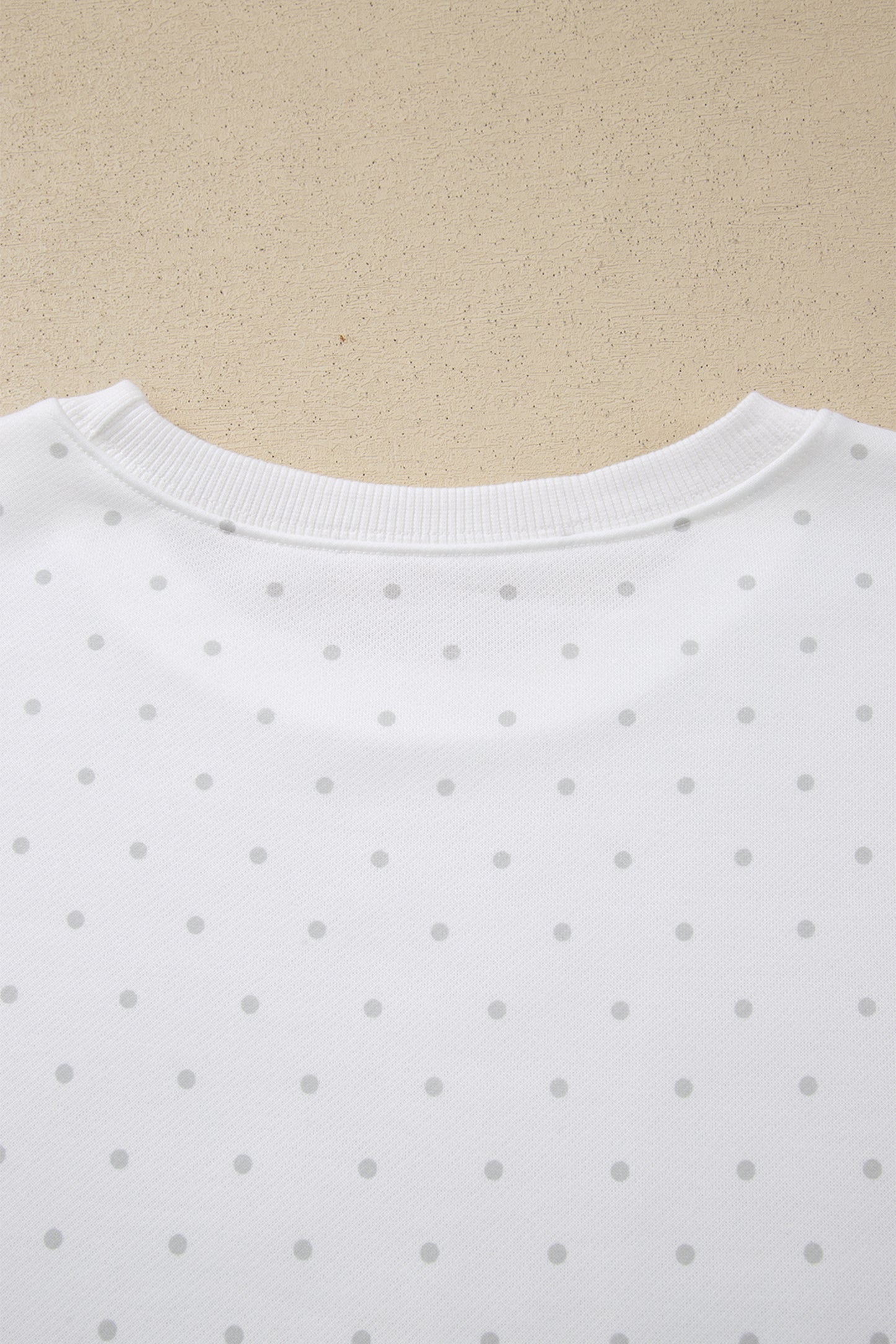 White Polka Dot Print Side Stripe Detail Casual Sweatshirt 2pcs Short Set-Two Piece Sets/Short Sets-[Adult]-[Female]-2022 Online Blue Zone Planet