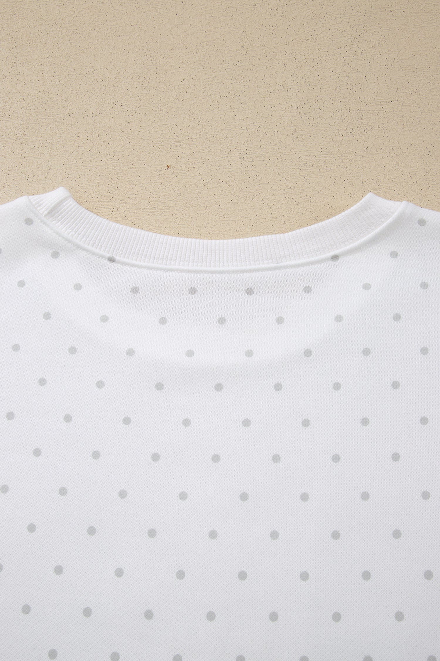 White Polka Dot Print Side Stripe Detail Casual Sweatshirt 2pcs Short Set-Two Piece Sets/Short Sets-[Adult]-[Female]-2022 Online Blue Zone Planet