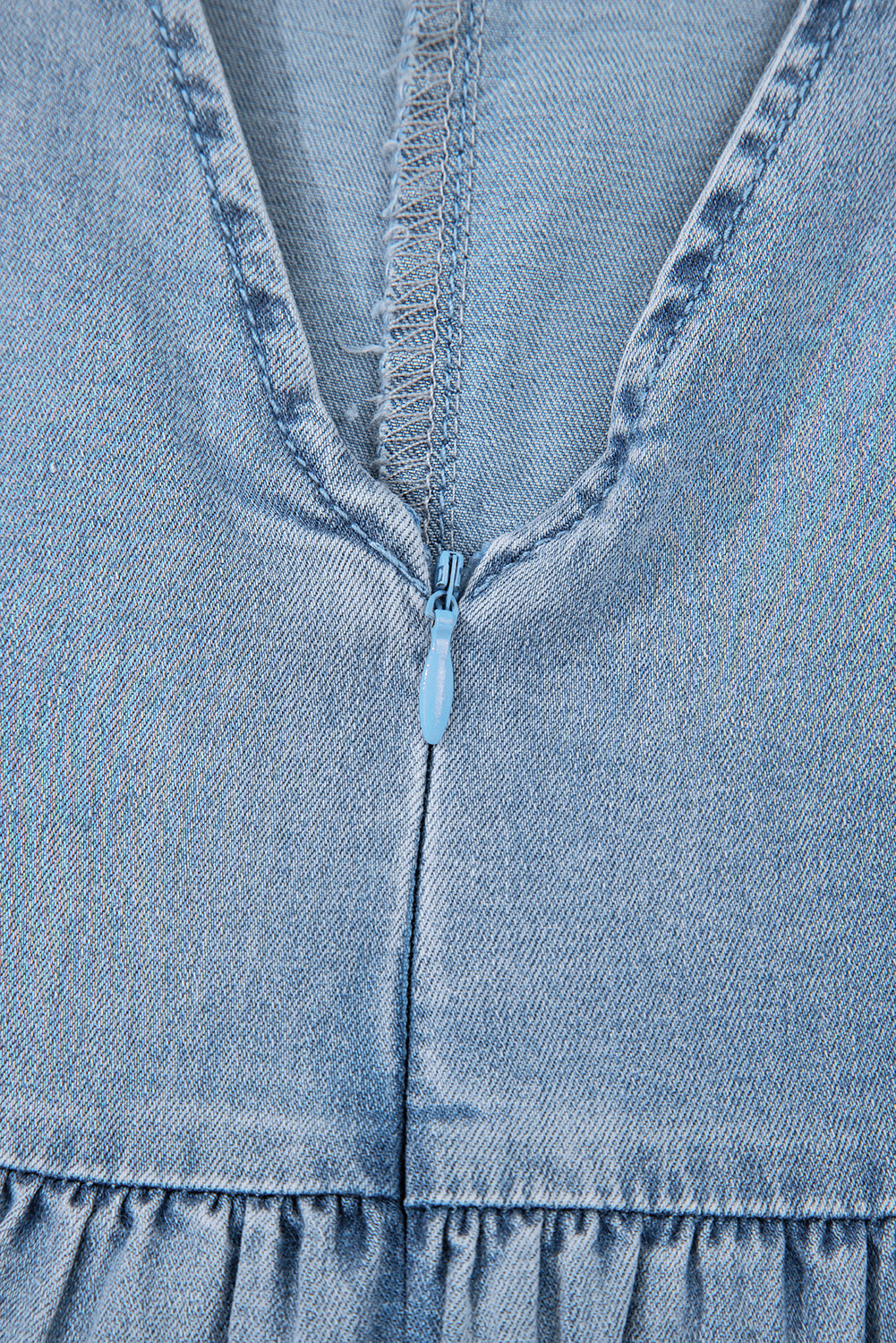 Myosotis Square Neck Bowknot A-line Sleeveless Denim Dress-TOPS / DRESSES-[Adult]-[Female]-2022 Online Blue Zone Planet