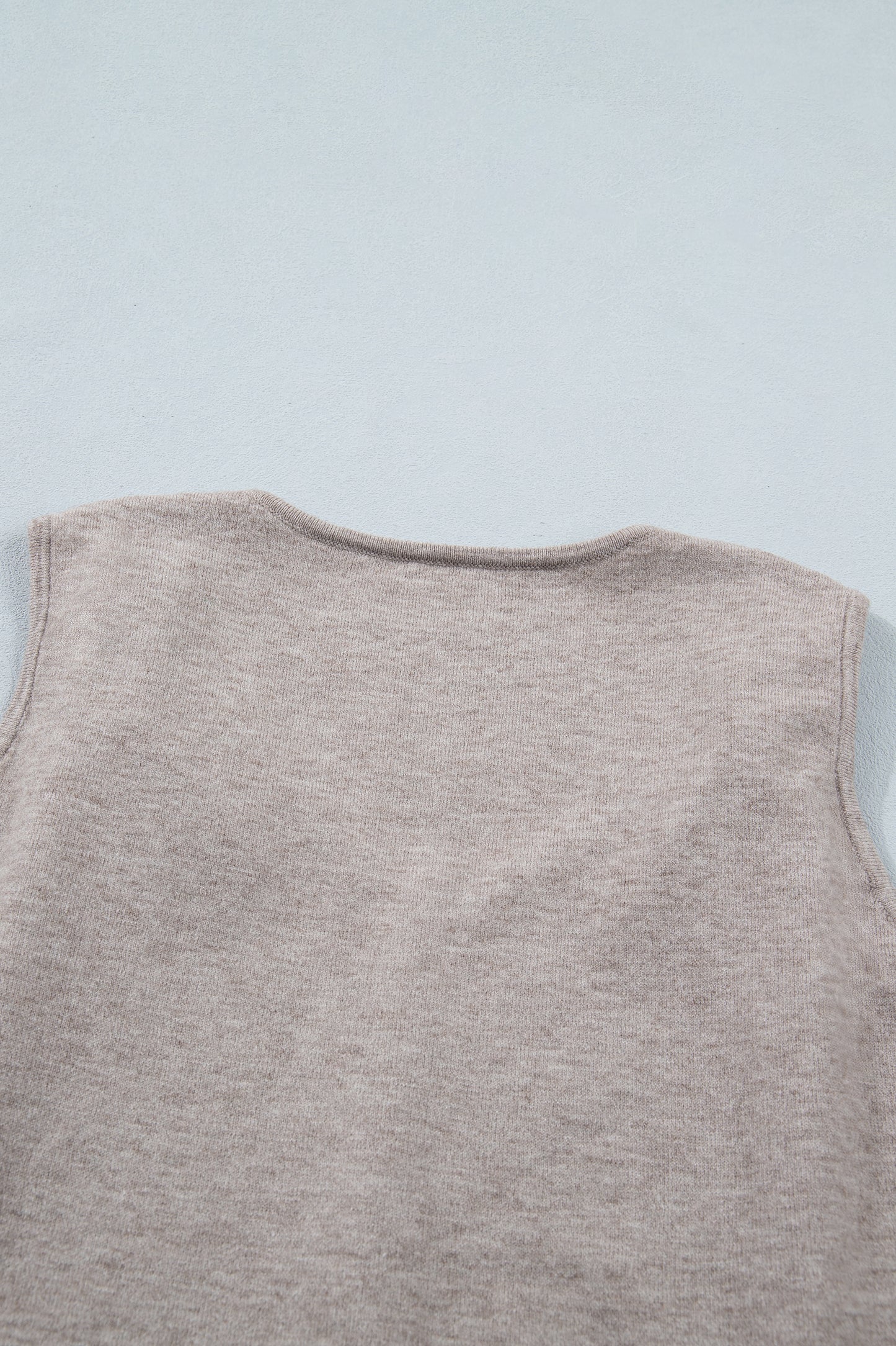 Gray Morn Metal Star Detail V Neck Sweater Knit Tank Top-Sweaters & Cardigans/Sweater Vests-[Adult]-[Female]-2022 Online Blue Zone Planet