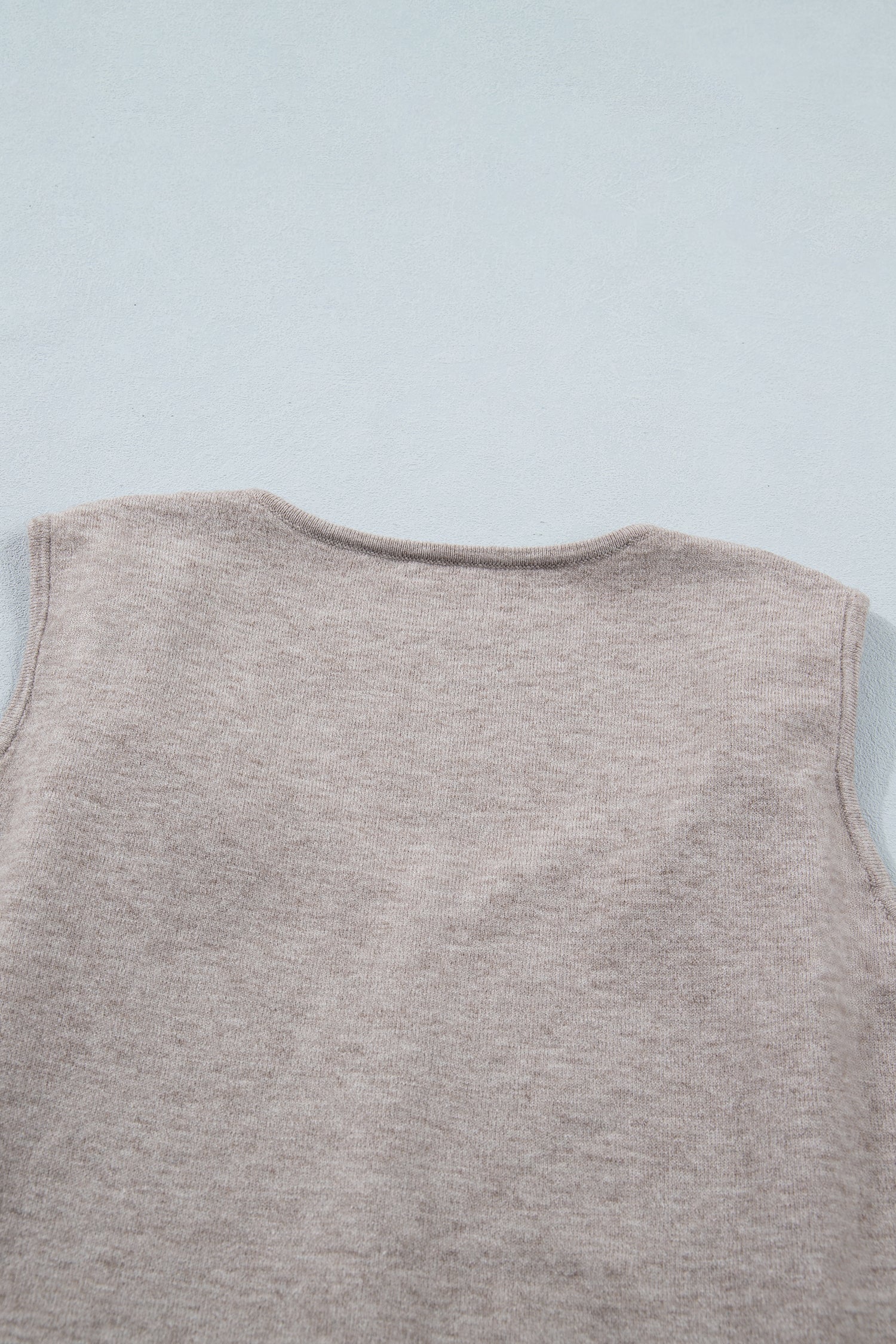 Gray Morn Metal Star Detail V Neck Sweater Knit Tank Top-Sweaters & Cardigans/Sweater Vests-[Adult]-[Female]-2022 Online Blue Zone Planet