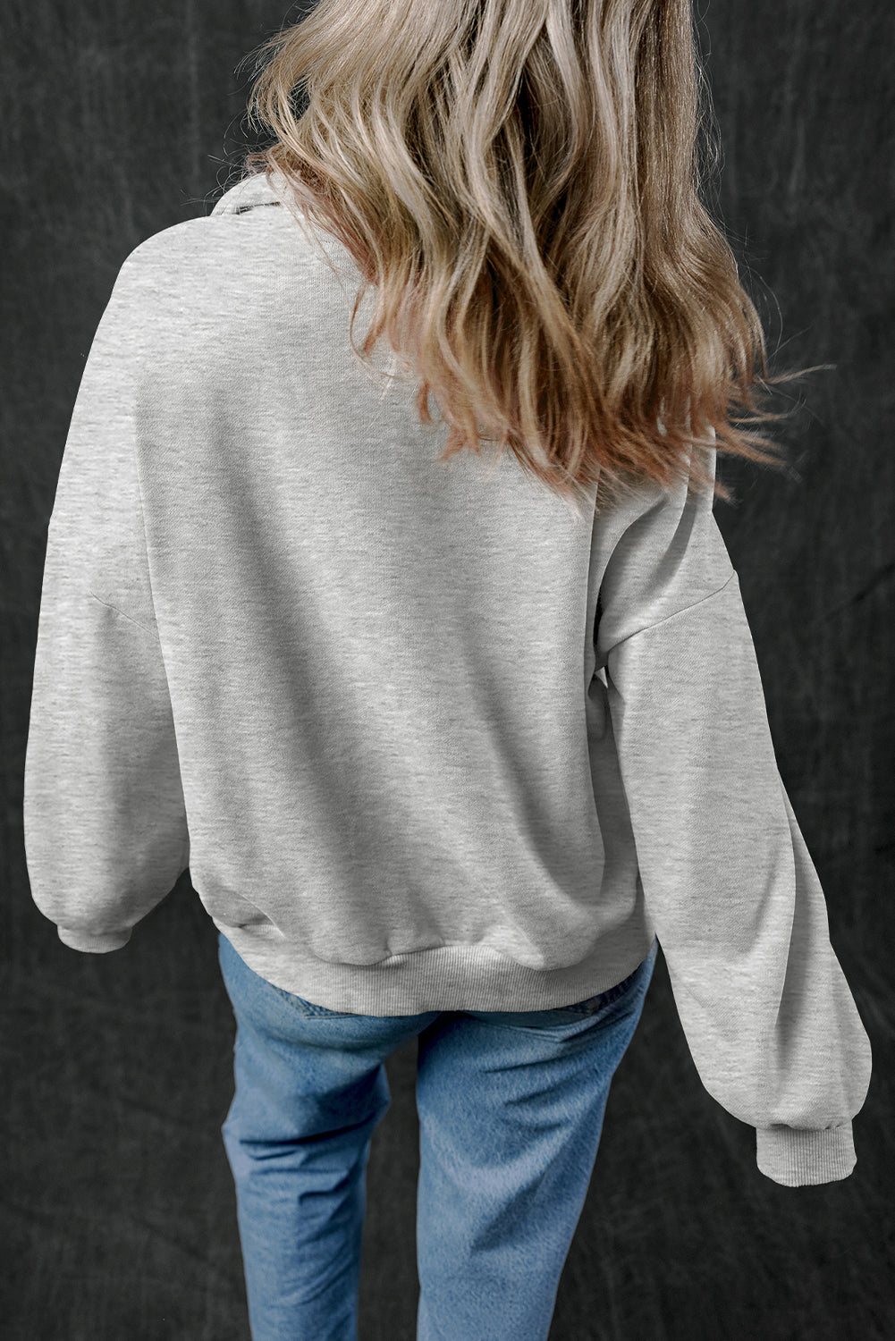 Light Grey Zip-up Stand Neck Kangaroo Pocket Sweatshirt-Tops/Sweatshirts & Hoodies-[Adult]-[Female]-2022 Online Blue Zone Planet