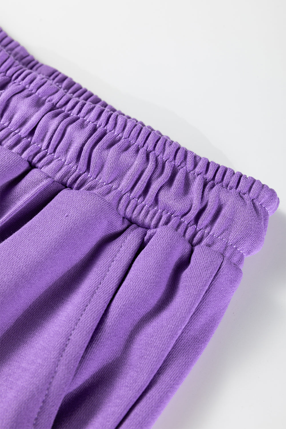 Wisteria Solid Color Collared Pullover and Central Seam Pants Set-Two Piece Sets/Pant Sets-[Adult]-[Female]-2022 Online Blue Zone Planet