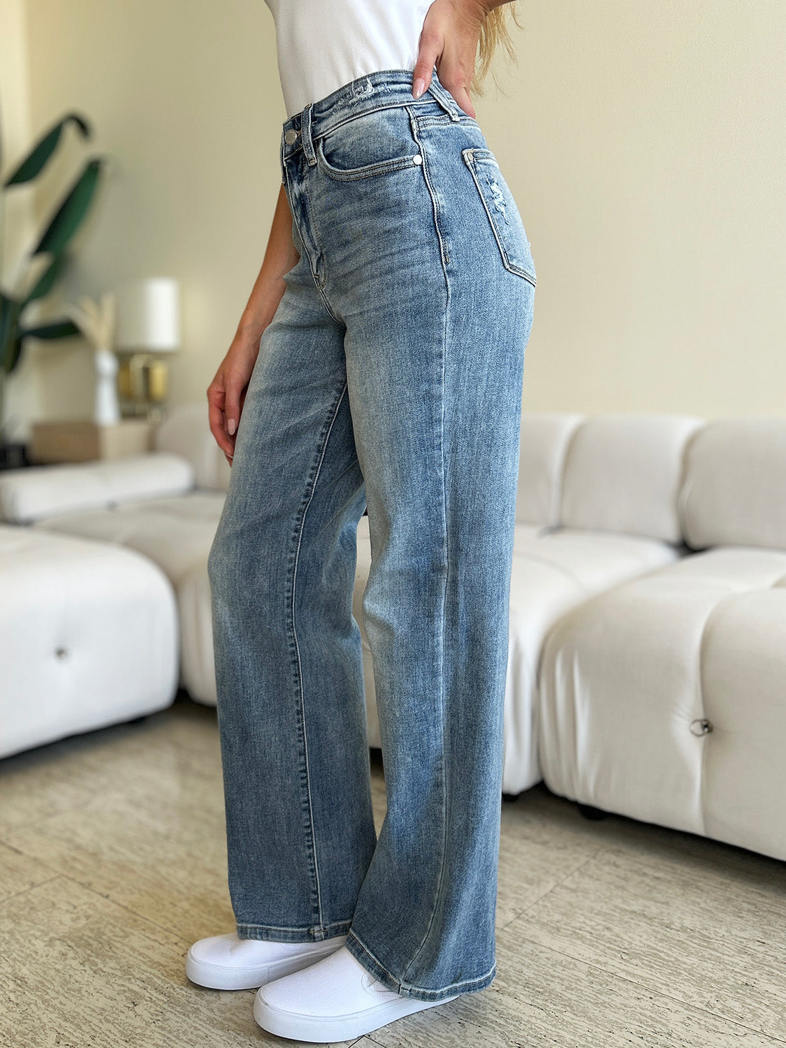 Blue Zone Planet | Judy Blue Full Size High Waist Straight Jeans-TOPS / DRESSES-[Adult]-[Female]-2022 Online Blue Zone Planet