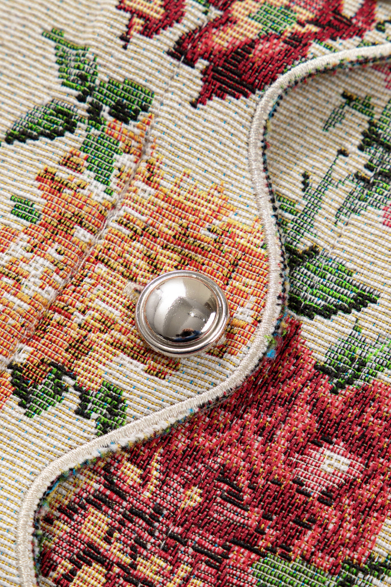 Apricot Buttoned Front Scalloped Trim Mini Jacquard Floral Skirt-Bottoms/Skirts & Petticoat-[Adult]-[Female]-2022 Online Blue Zone Planet