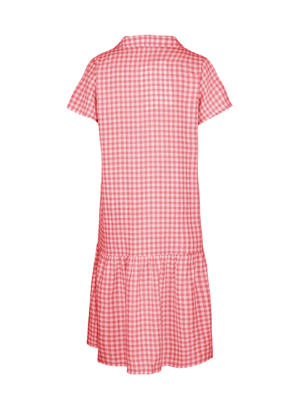 Blue Zone Planet | Button Up Plaid Short Sleeve Midi Dress-TOPS / DRESSES-[Adult]-[Female]-2022 Online Blue Zone Planet