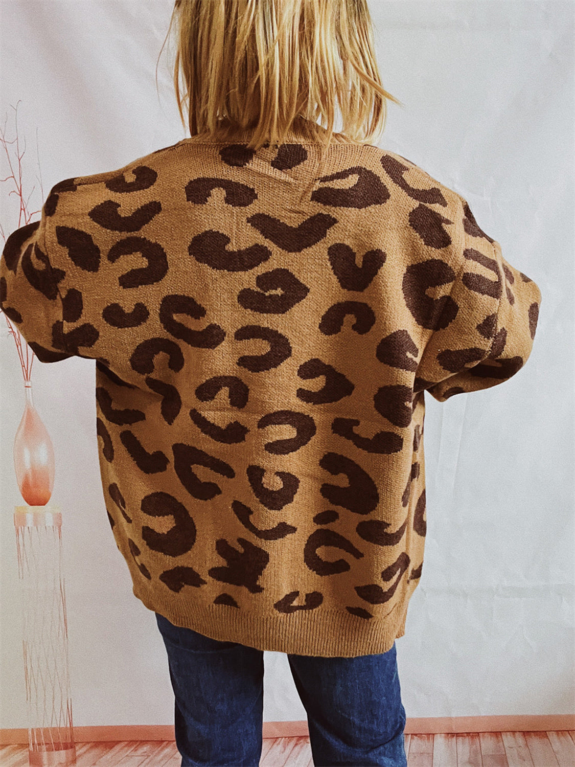 Leopard Button Front Cardigan with Pockets-TOPS / DRESSES-[Adult]-[Female]-2022 Online Blue Zone Planet