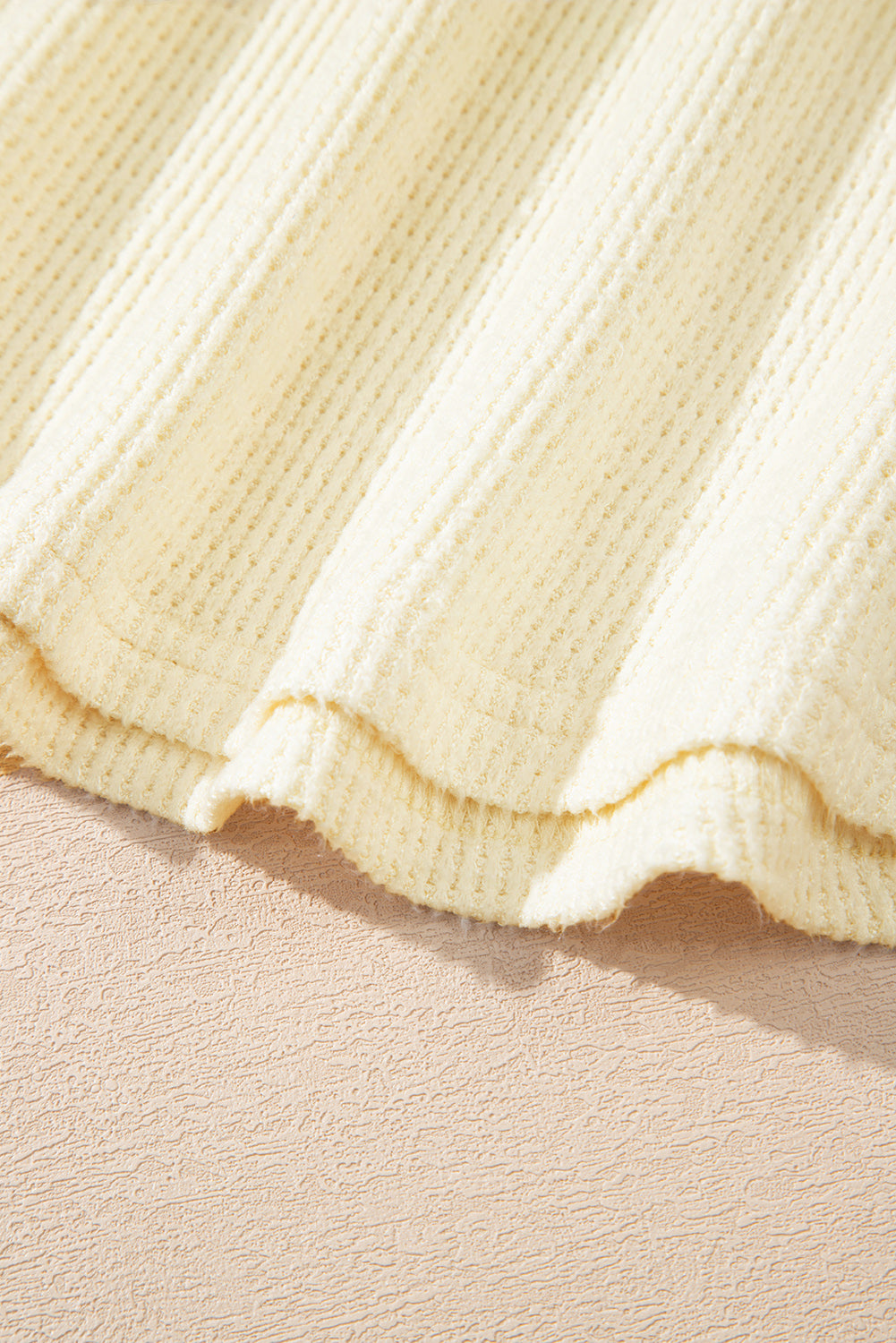 Oatmeal Textured Knit Half Buttons Henley Top-Tops/Long Sleeve Tops-[Adult]-[Female]-2022 Online Blue Zone Planet
