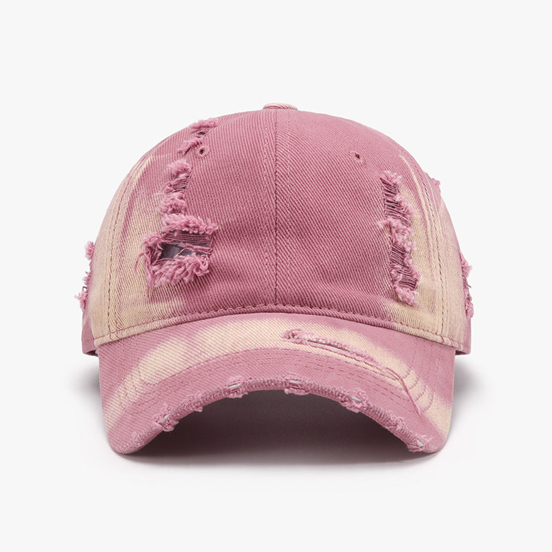 Blue Zone Planet | Distressed Adjustable Cotton Baseball Cap-TOPS / DRESSES-[Adult]-[Female]-Pink Purple-One Size-2022 Online Blue Zone Planet