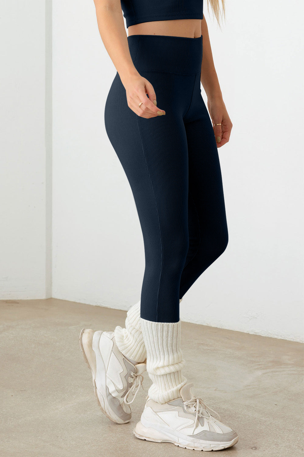 Le Lis Ribbed Crop Cami and High Waist Brushed Leggings Set-TOPS / DRESSES-[Adult]-[Female]-2022 Online Blue Zone Planet