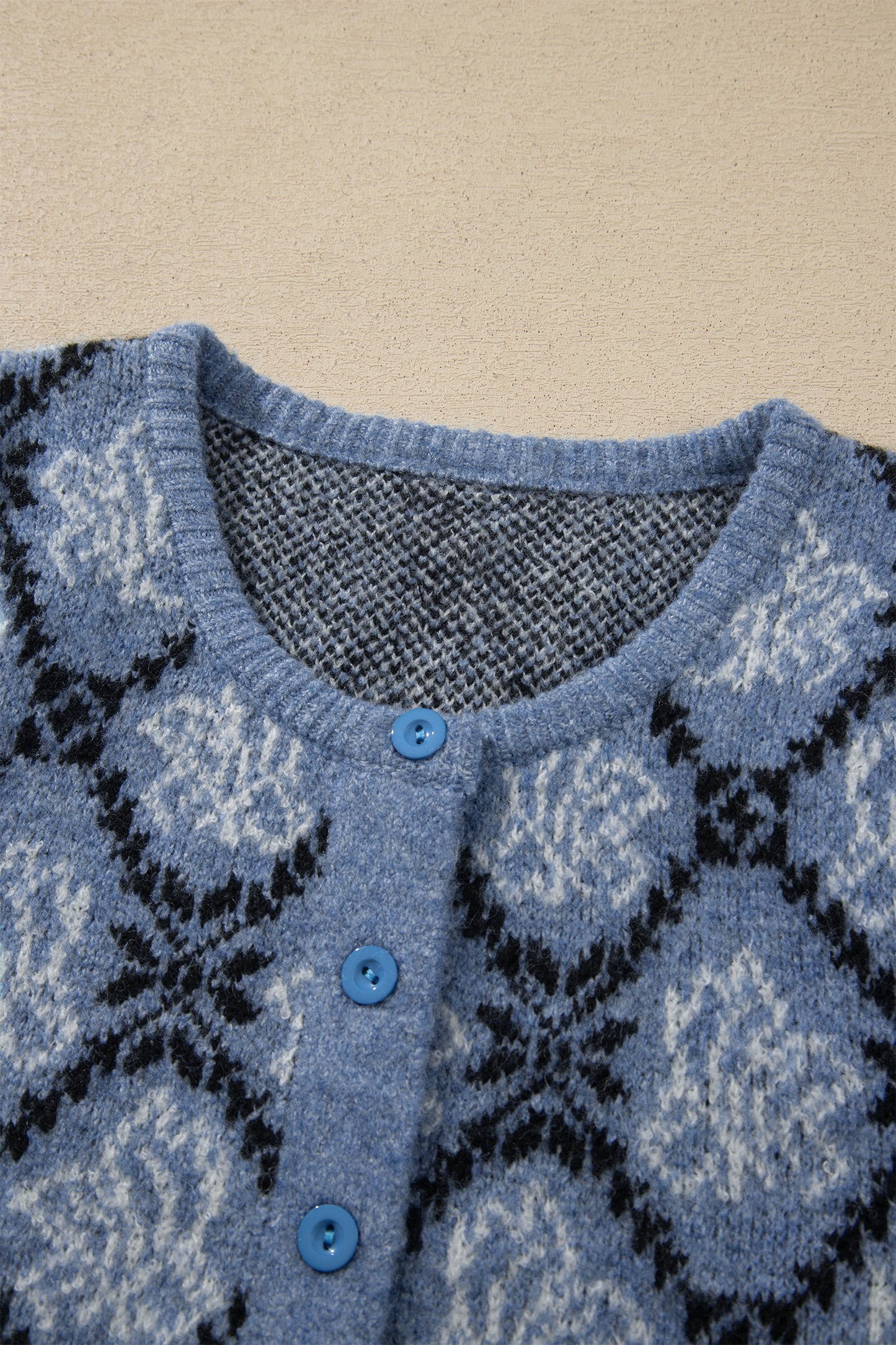 Dark Blue Short Sleeve Button Front Boho Knit Top Cardigan-Sweaters & Cardigans/Cardigans-[Adult]-[Female]-2022 Online Blue Zone Planet