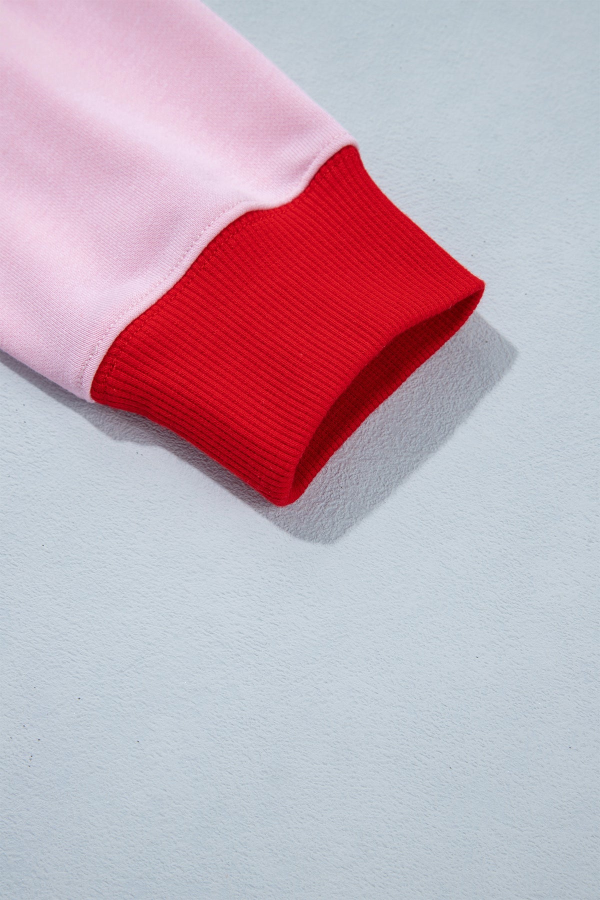 Pink Colorblock Trim Crewneck Long Sleeve Pullover Sweatshirt-Tops/Sweatshirts & Hoodies-[Adult]-[Female]-2022 Online Blue Zone Planet
