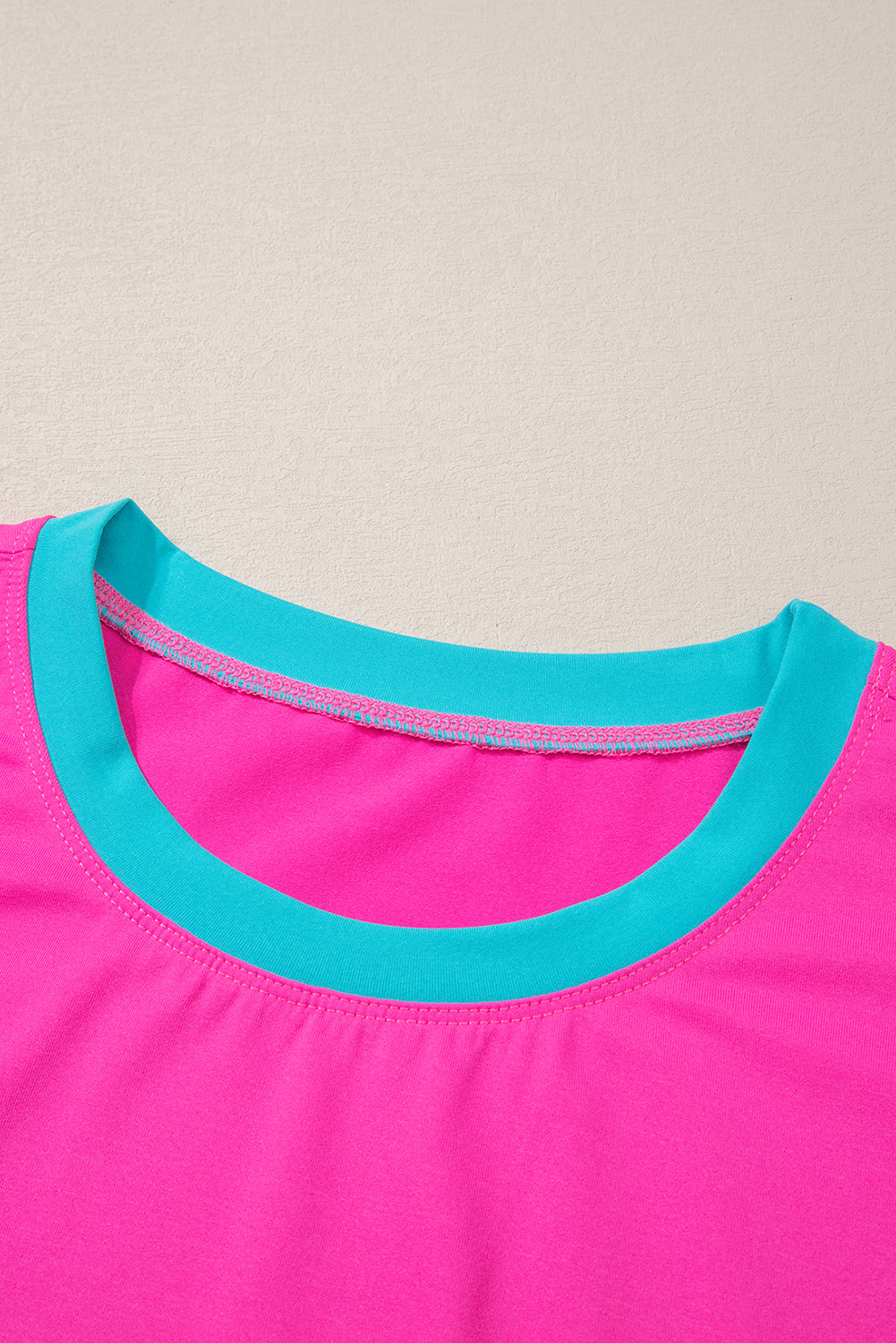 Blue Contrast Trim Cap Sleeve Tee Shorts Set-Two Piece Sets/Short Sets-[Adult]-[Female]-2022 Online Blue Zone Planet