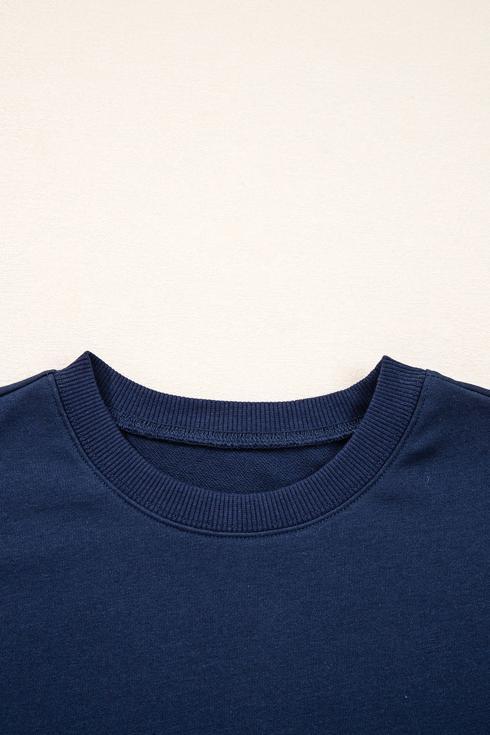 Navy Blue Varsity Striped Detail Drop Shoulder Oversized Sweatshirt-Tops/Sweatshirts & Hoodies-[Adult]-[Female]-2022 Online Blue Zone Planet