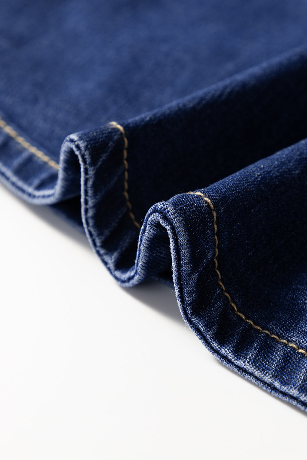Blue Zone Planet | Bluing Asymmetric Wrapped Buttoned High Waist Denim Shorts-Bottoms/Denim Shorts-[Adult]-[Female]-2022 Online Blue Zone Planet