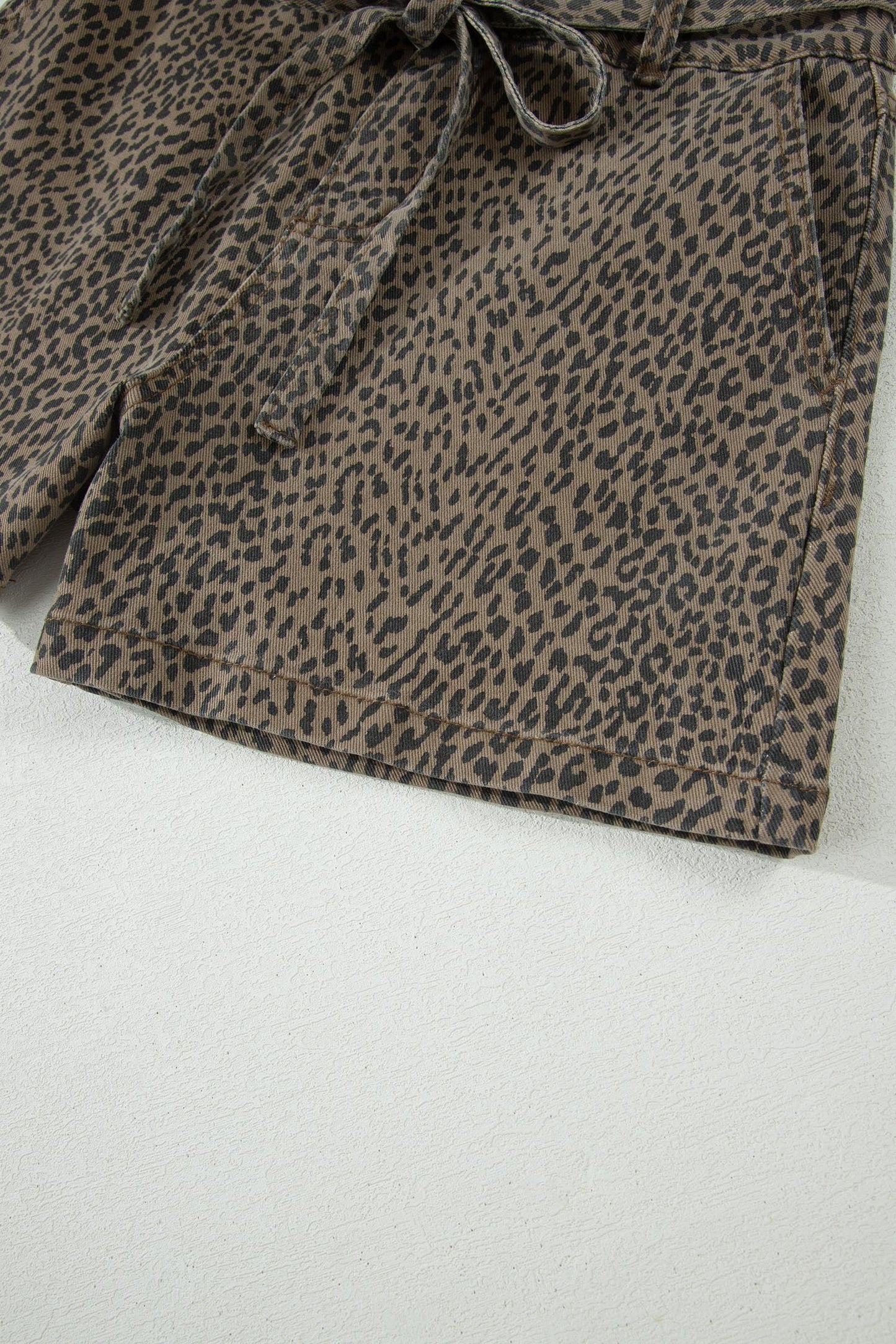 Black Leopard Print Loose Denim Shorts-Bottoms/Denim Shorts-[Adult]-[Female]-2022 Online Blue Zone Planet