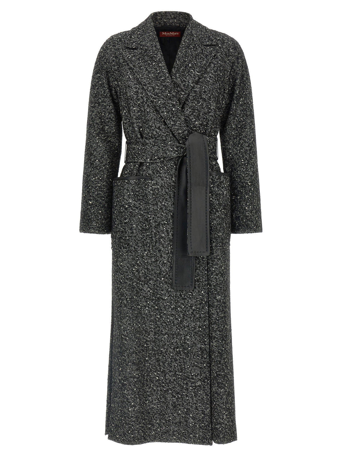 Max Mara Studio Eroso Coat-Coats-[Adult]-[Female]-38 IT-White/black-2022 Online Blue Zone Planet