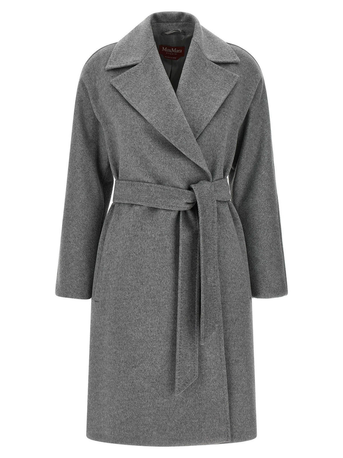 Max Mara Studio Ravenna Coat-Coats-[Adult]-[Female]-38 IT-Gray-2022 Online Blue Zone Planet