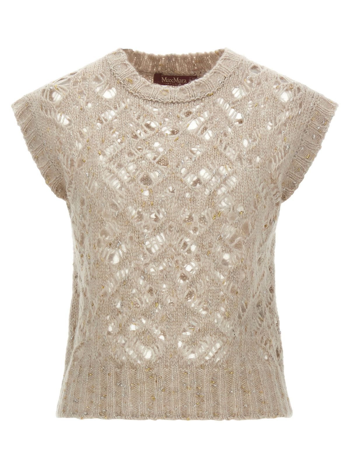 Max Mara Studio Albero Vest-TOPS / DRESSES-[Adult]-[Female]-S-Beige-2022 Online Blue Zone Planet