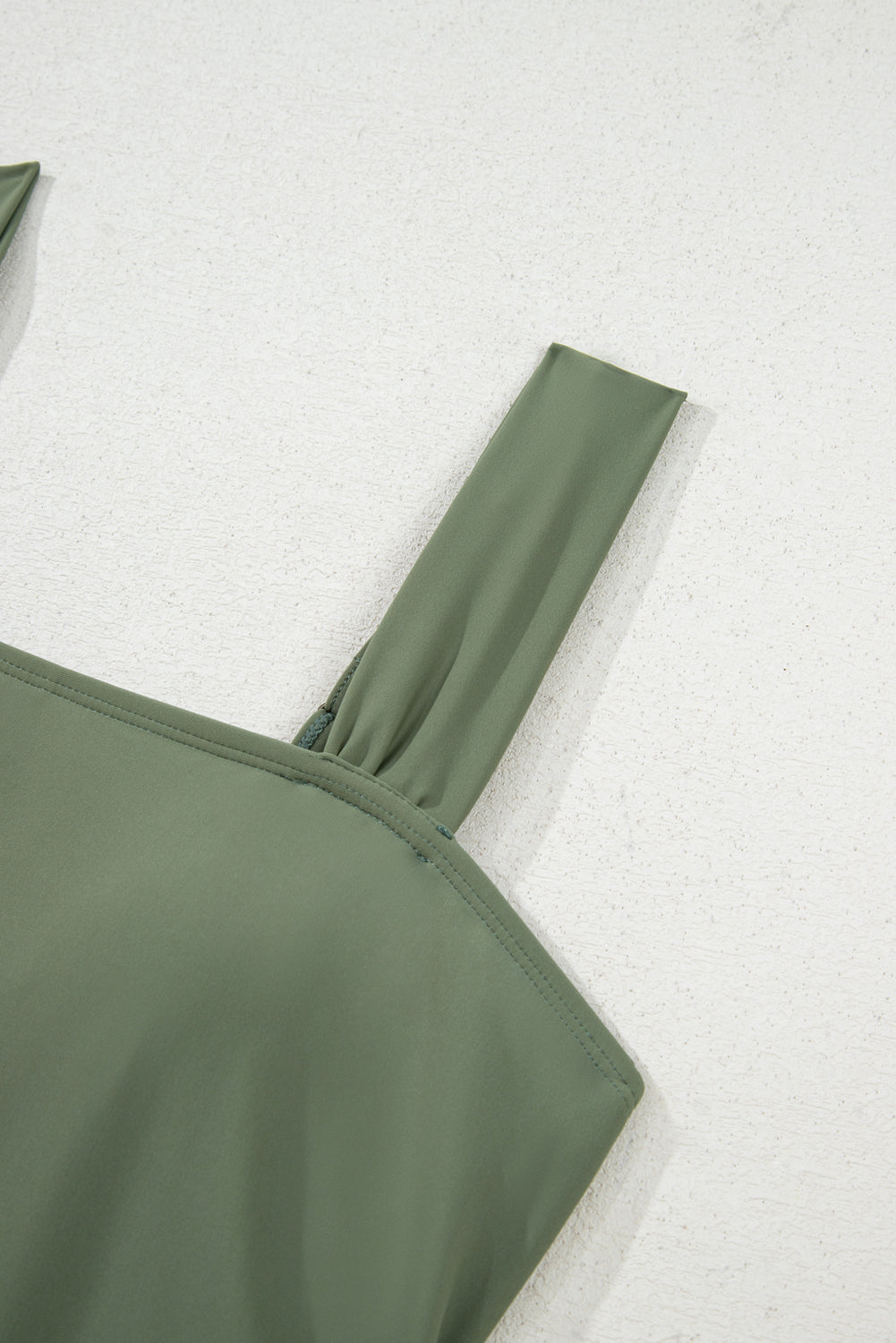 Mist Green Drawstring Ruched Wide Straps Tankini Set-Swimwear/Tankinis-[Adult]-[Female]-2022 Online Blue Zone Planet