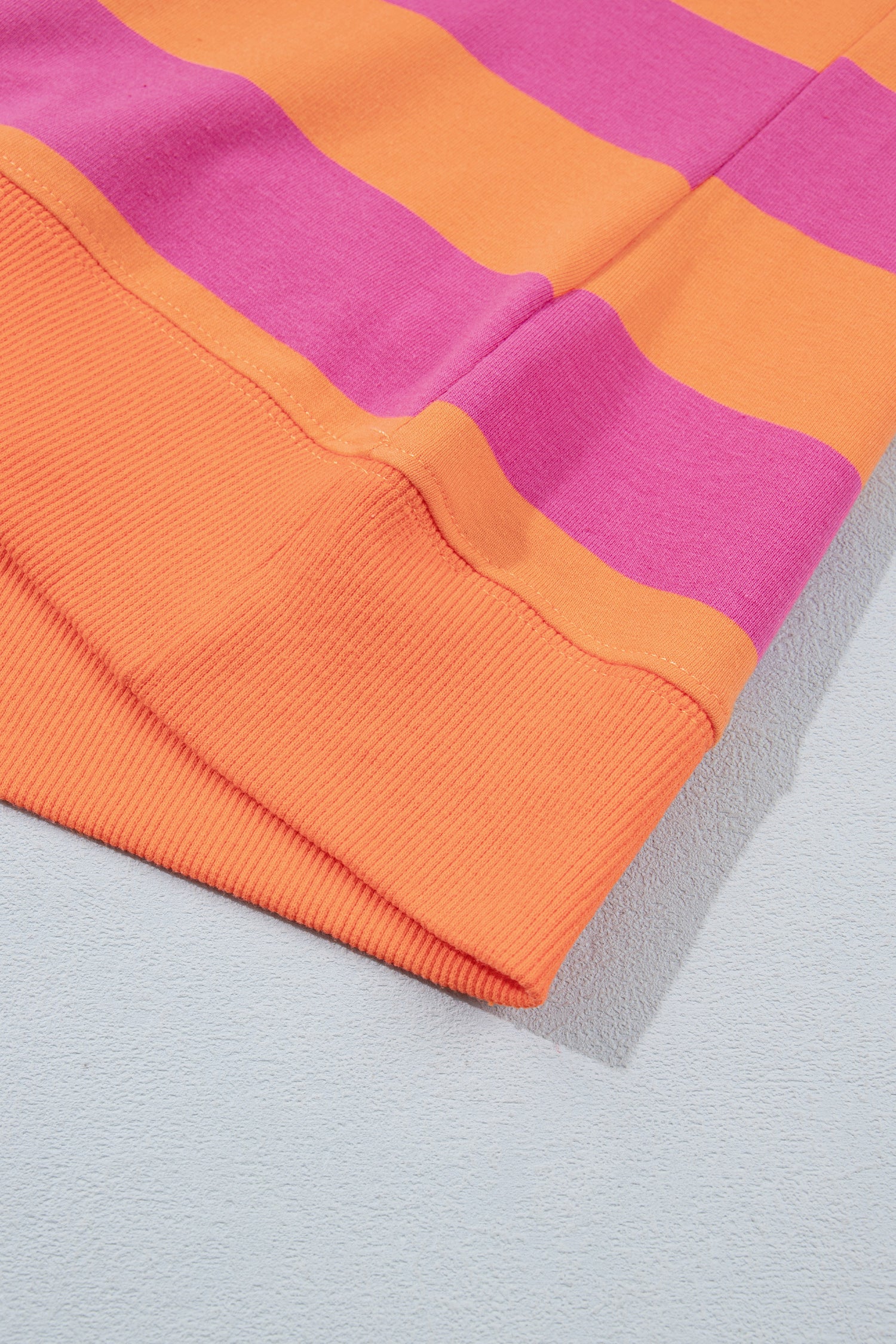 Rose Stripe Colorblock Mock Neck Relaxed Sweatshirt-Tops/Sweatshirts & Hoodies-[Adult]-[Female]-2022 Online Blue Zone Planet
