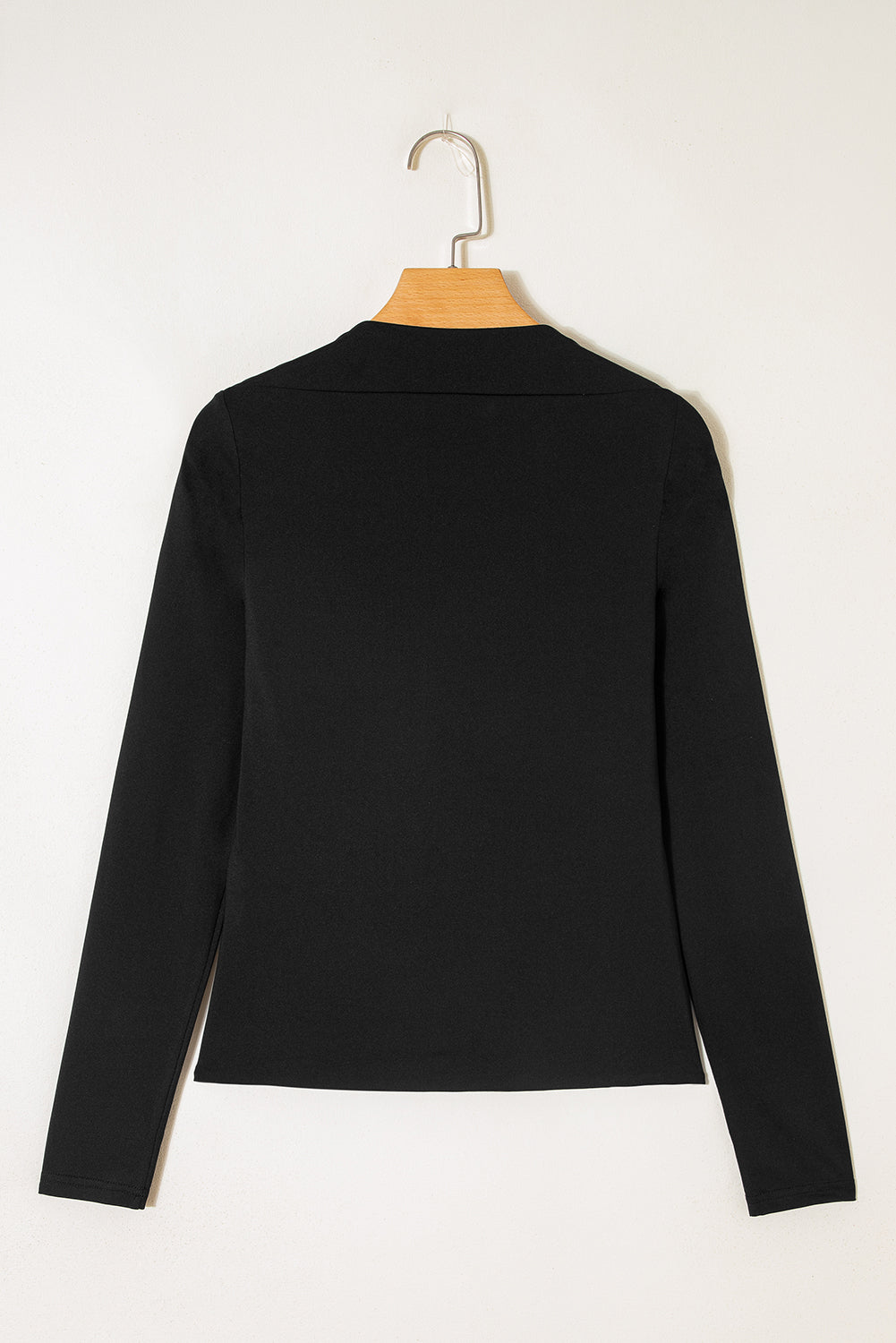 Black Crisscross Boat Neck Long Sleeve Slim Top-Tops/Long Sleeve Tops-[Adult]-[Female]-2022 Online Blue Zone Planet