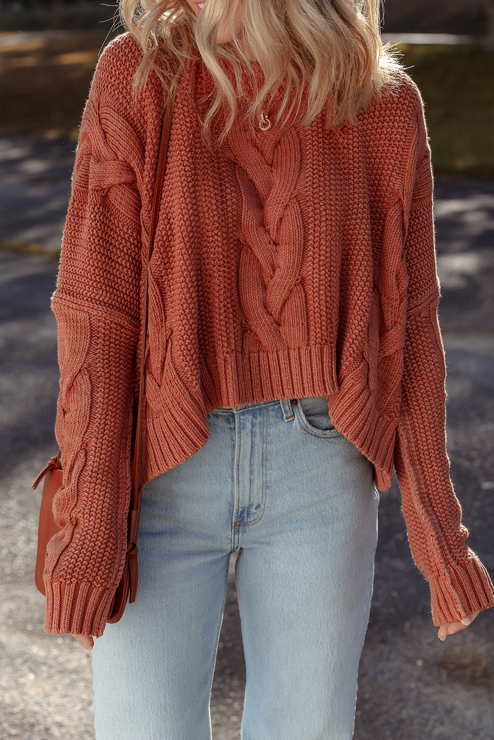 Redwood Burl Chunky Fit Slouchy Textured Knit Sweater-TOPS / DRESSES-[Adult]-[Female]-2022 Online Blue Zone Planet