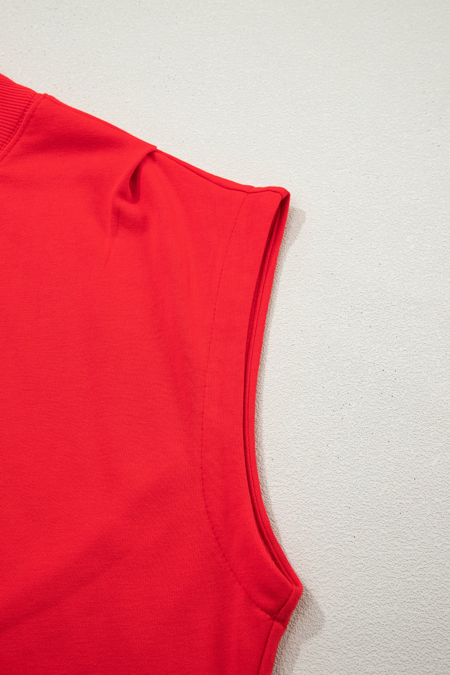 Light Grey Solid Color High Neck Cap Sleeve Loose Top-Tops/Tops & Tees-[Adult]-[Female]-2022 Online Blue Zone Planet