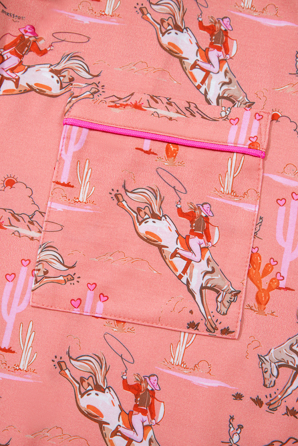 Blossom Cowgirl Country Print Pajamas Set-Loungewear & Sleepwear/Sleepwear-[Adult]-[Female]-2022 Online Blue Zone Planet