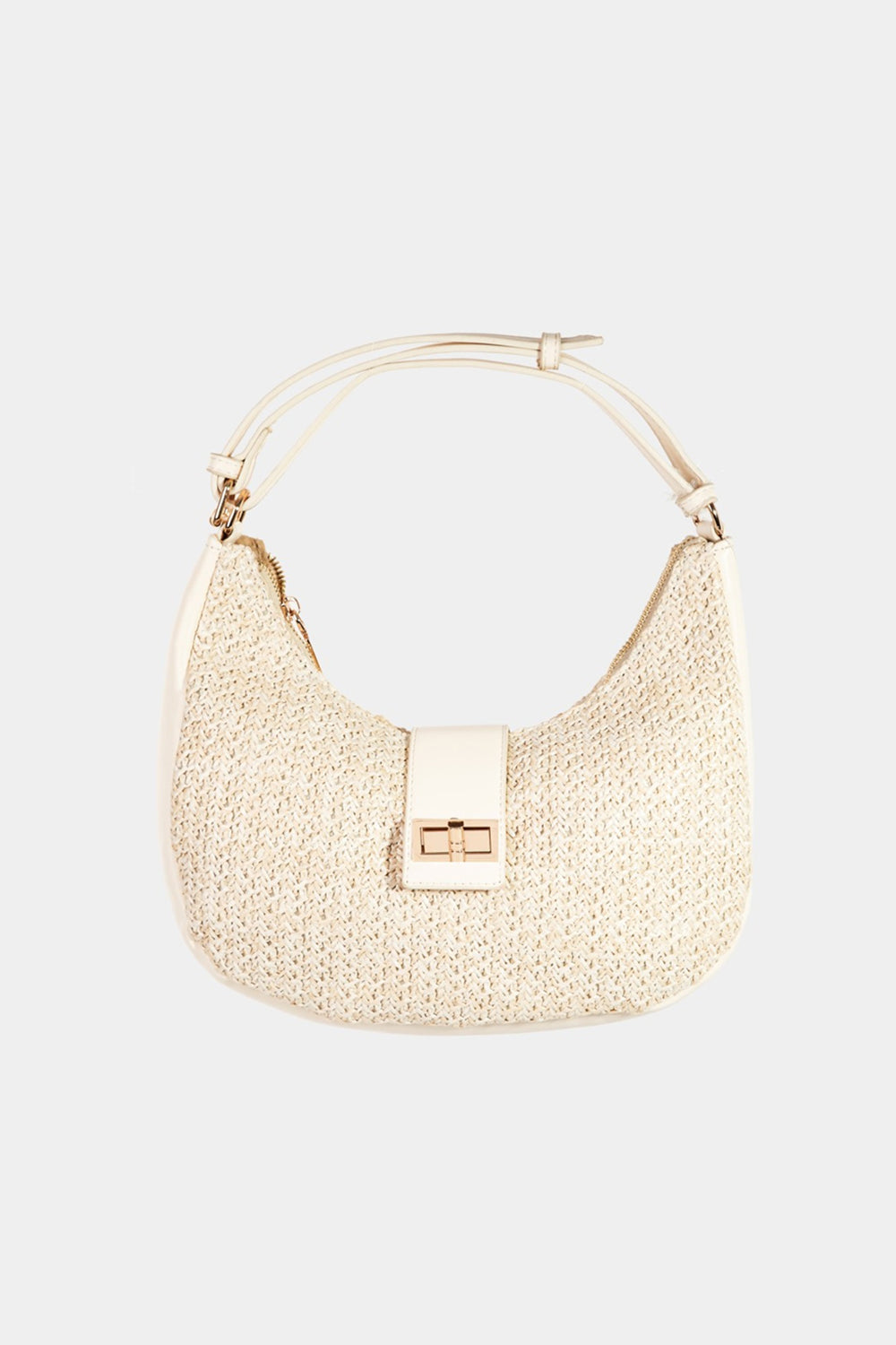 Fame Straw Braid Hobo Bag-HANDBAGS-[Adult]-[Female]-Ivory-One Size-2022 Online Blue Zone Planet