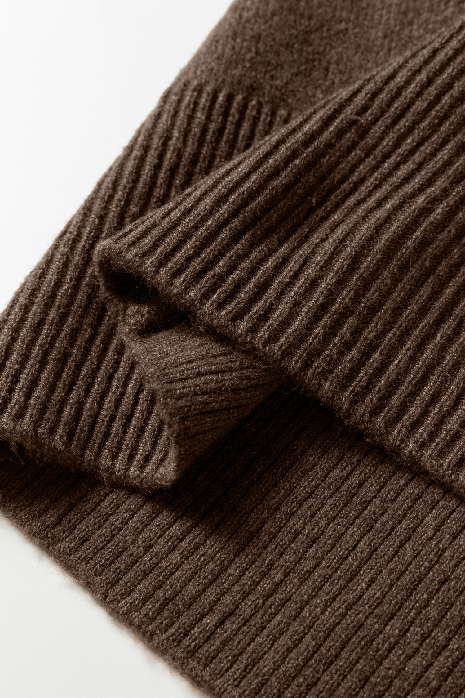 Coffee Dotted Print Ribbed Edge Knit Sweater-Sweaters & Cardigans/Sweaters-[Adult]-[Female]-2022 Online Blue Zone Planet