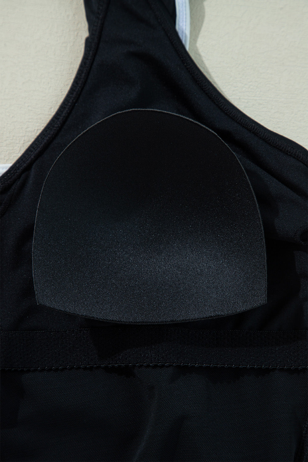 Black Color Contrast Ruffled Wrap V Neck Swimsuit-Swimwear/One Piece Swimsuit-[Adult]-[Female]-2022 Online Blue Zone Planet
