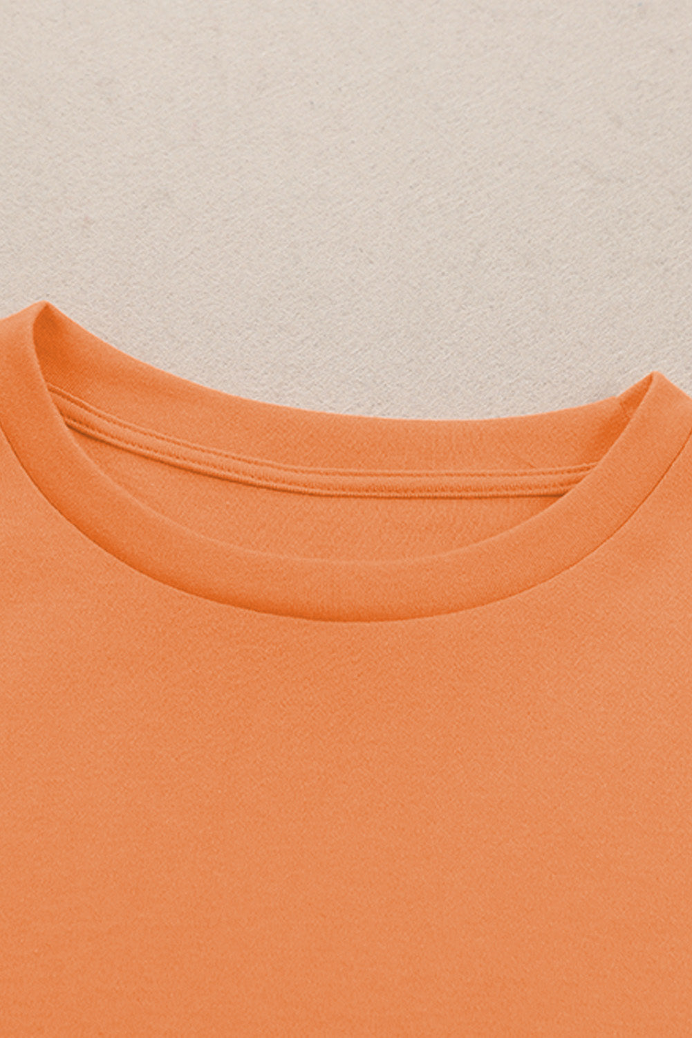 Orange Plain Crew Neck Long Sleeve Top-Sale (50% OFF)/30% OFF-[Adult]-[Female]-2022 Online Blue Zone Planet