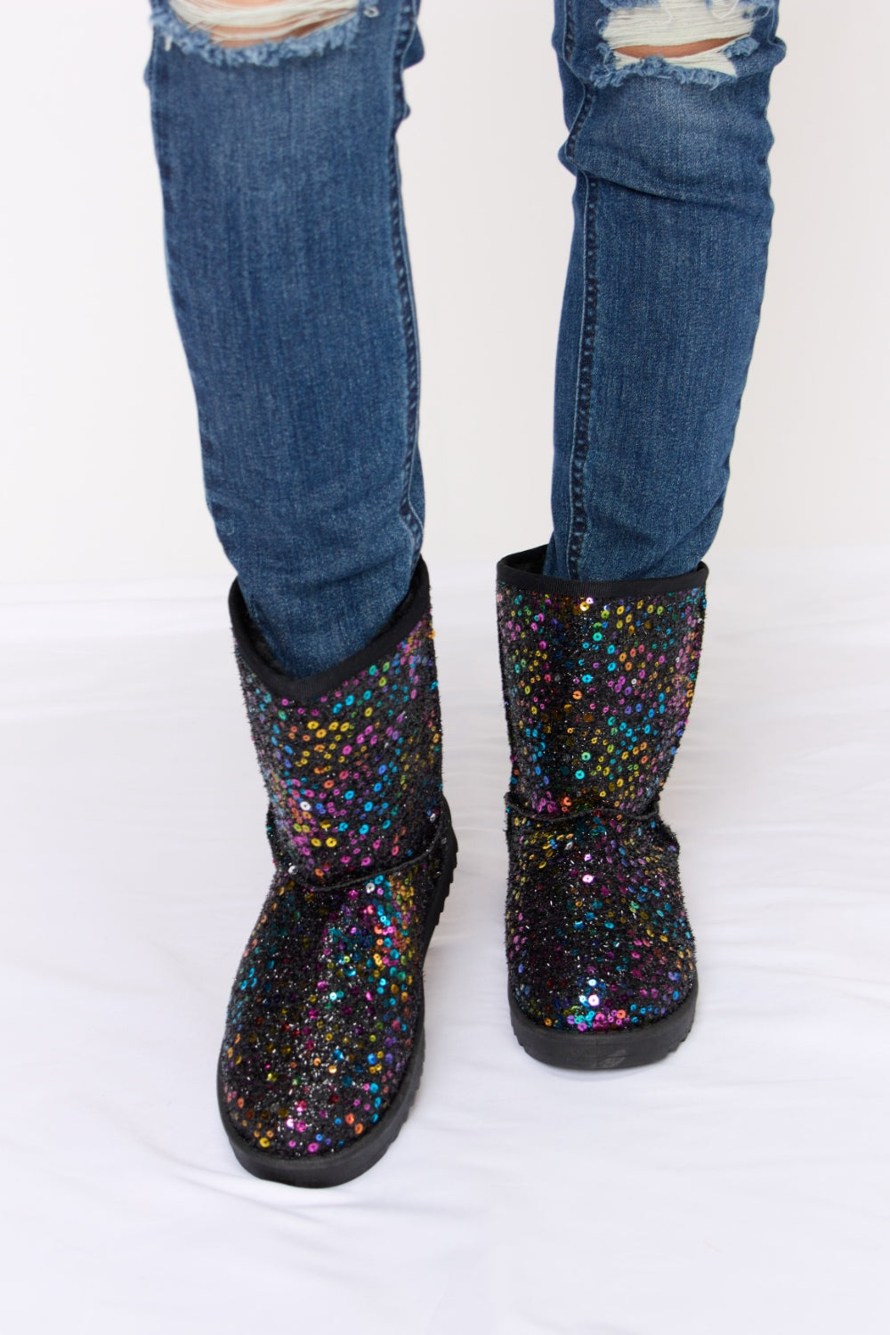 Forever Link Sequin Thermal Flat Boots-BOOTS-[Adult]-[Female]-2022 Online Blue Zone Planet